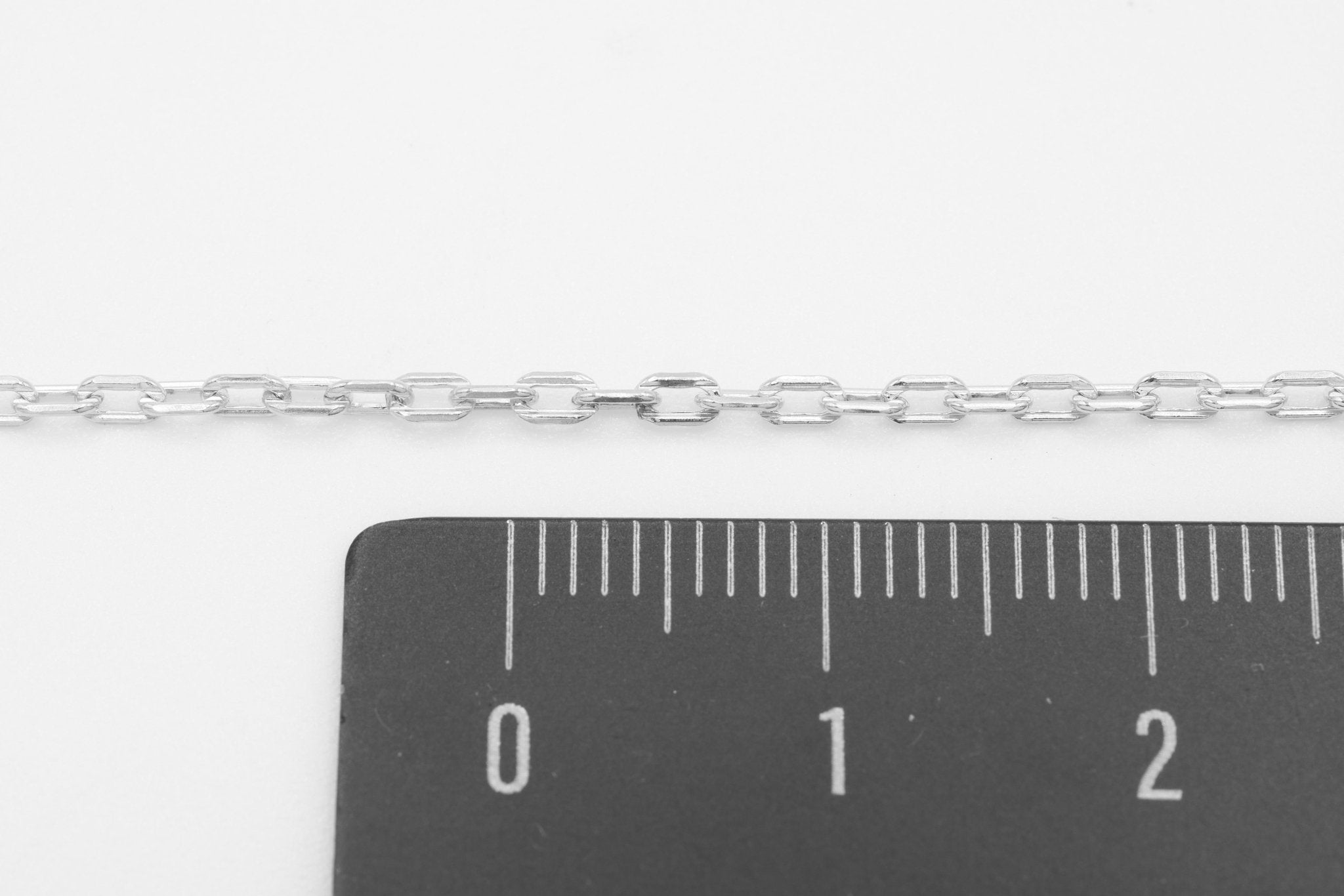 1.8mm Flat Oval Textured Cable Chain, 925 Sterling Silver, Wholesale, Pay Per Foot, Jewelry Making Chain - HarperCrown