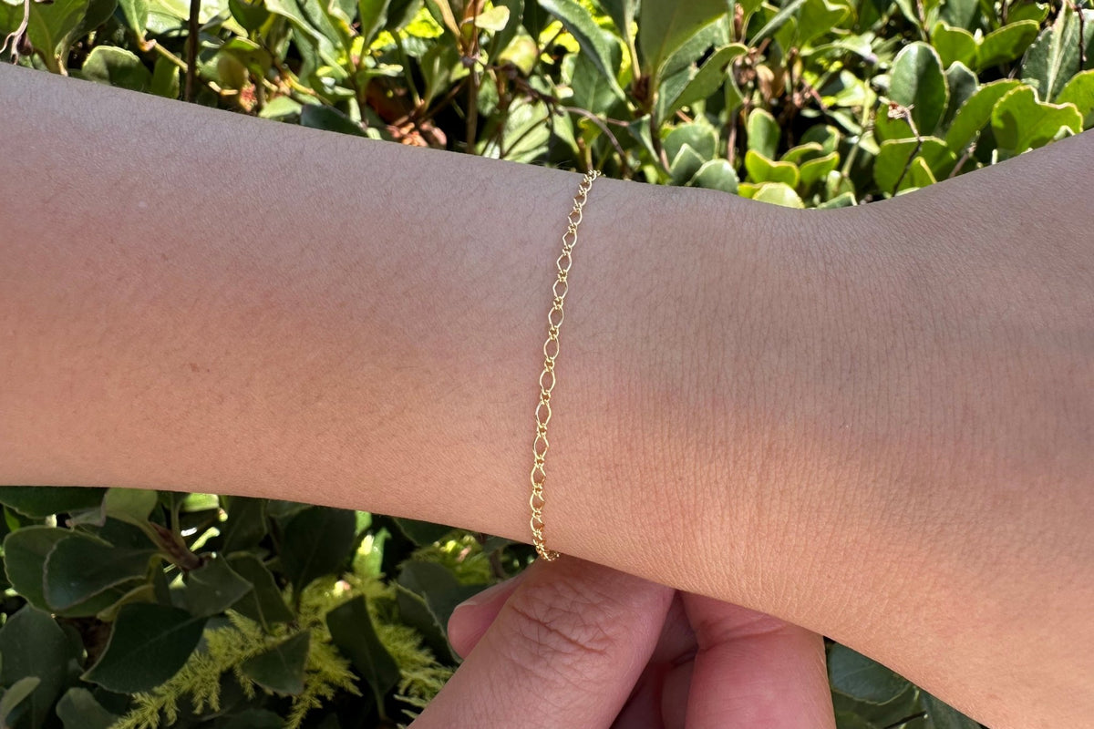 1.8mm Marquise Long & Short Chain, 14/20 Gold-Filled, Wholesale, Pay Per Foot, Jewelry Making Chain - HarperCrown