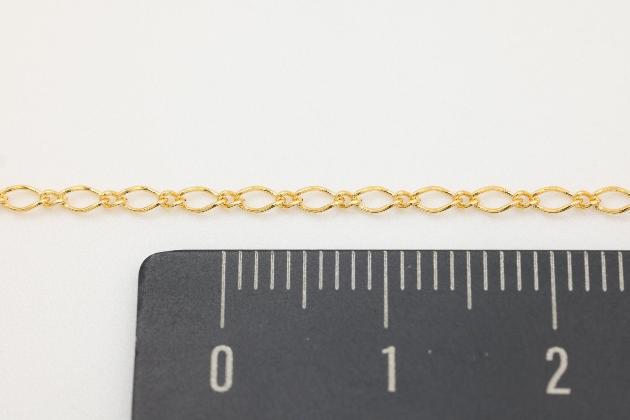 1.8mm Marquise Long & Short Chain, 14/20 Gold-Filled, Wholesale, Pay Per Foot, Jewelry Making Chain - HarperCrown