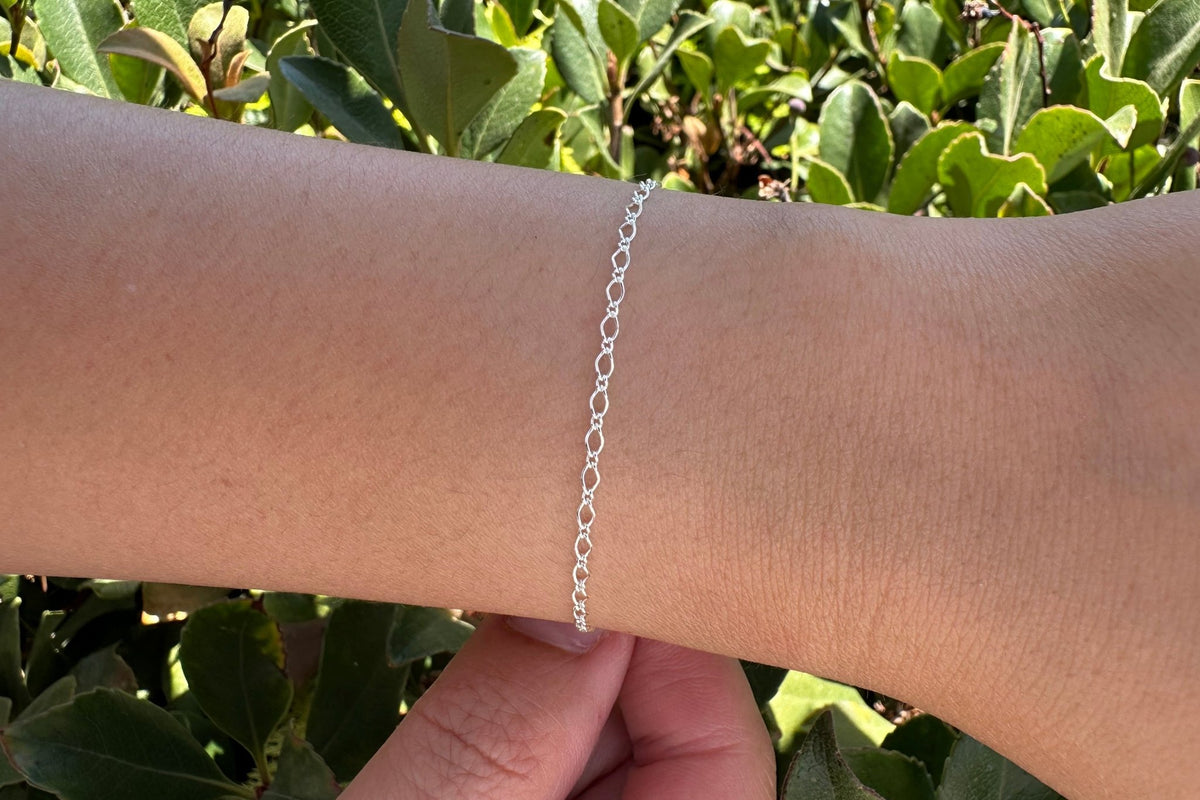 1.8mm Marquise Long & Short Chain, 925 Sterling Silver, Wholesale, Pay Per Foot, Jewelry Making Chain - HarperCrown