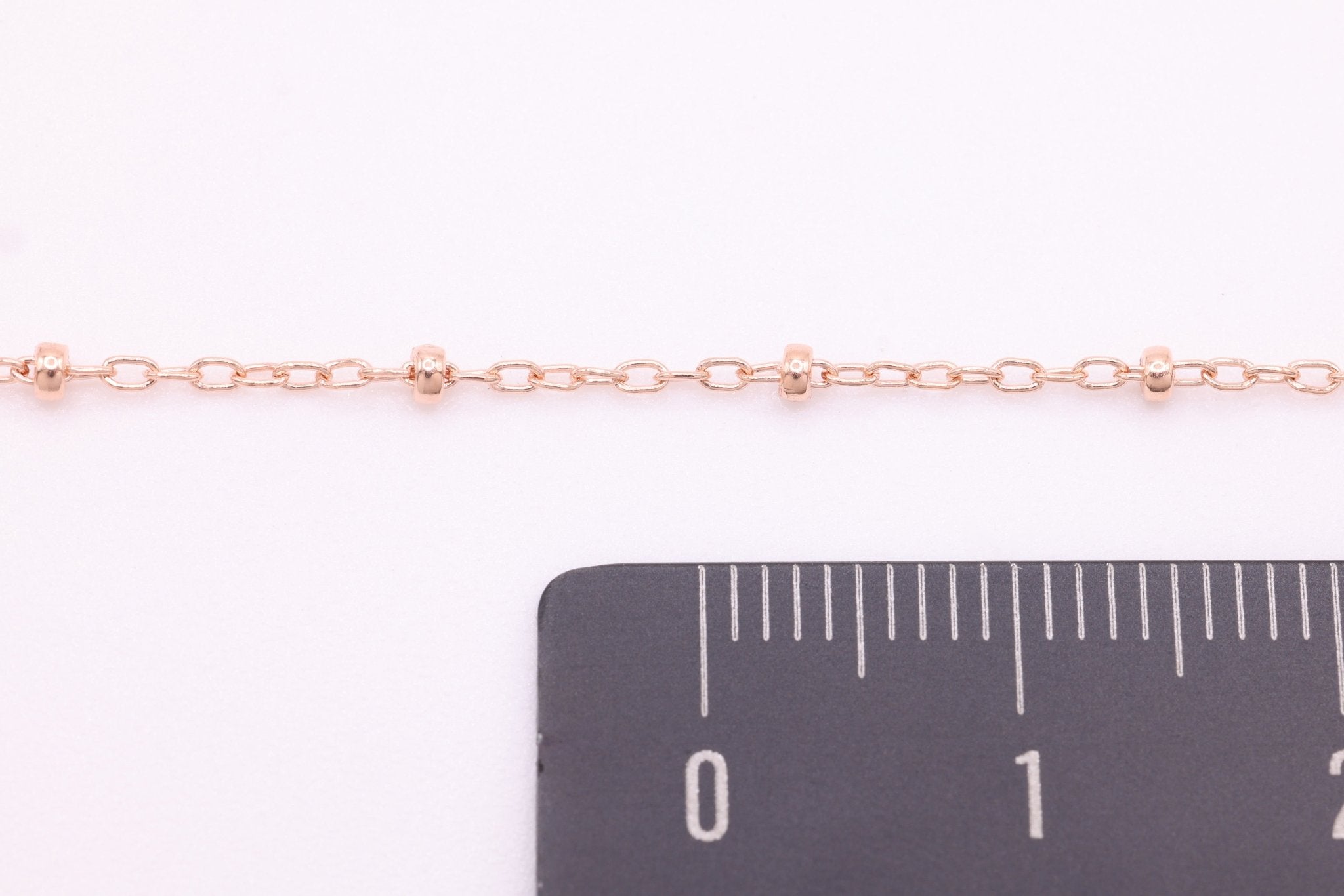 1.8mm Satellite Roundel Cable Chain, 14/20 Rose Gold - Filled, Wholesale, Roundel Bead Chain Jewelry Making - HarperCrown