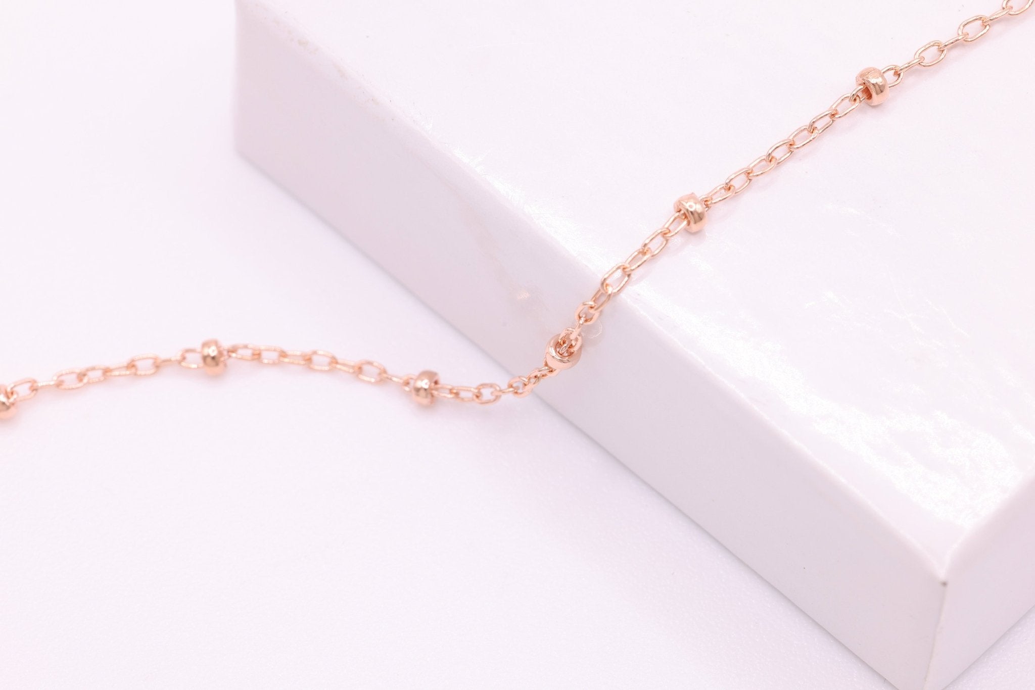 1.8mm Satellite Roundel Cable Chain, 14/20 Rose Gold - Filled, Wholesale, Roundel Bead Chain Jewelry Making - HarperCrown