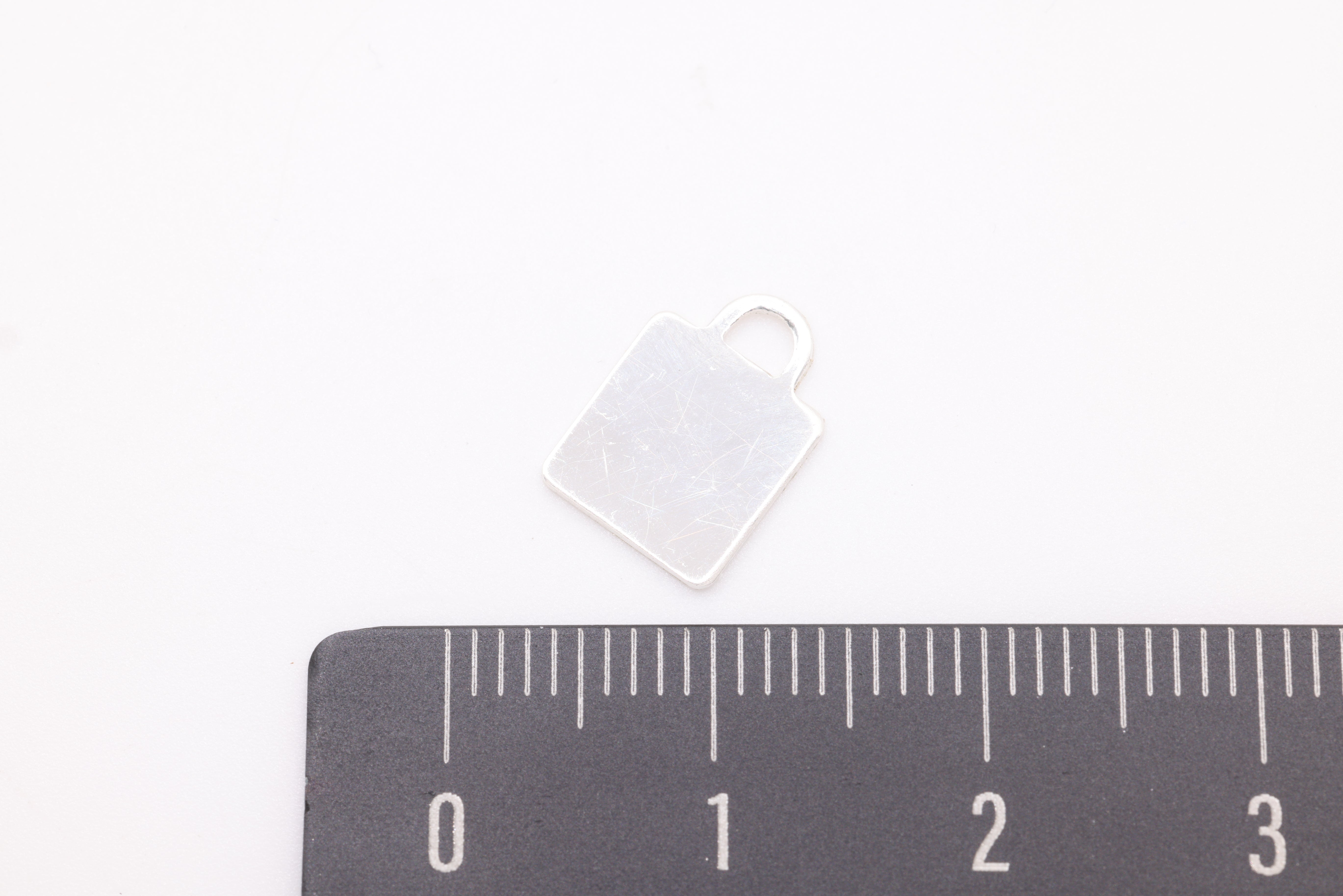 Square Blank Charm, Wholesale, 925 Sterling Silver, 7mm x 7mm, Stamping Engraving Padlock Lock Purse