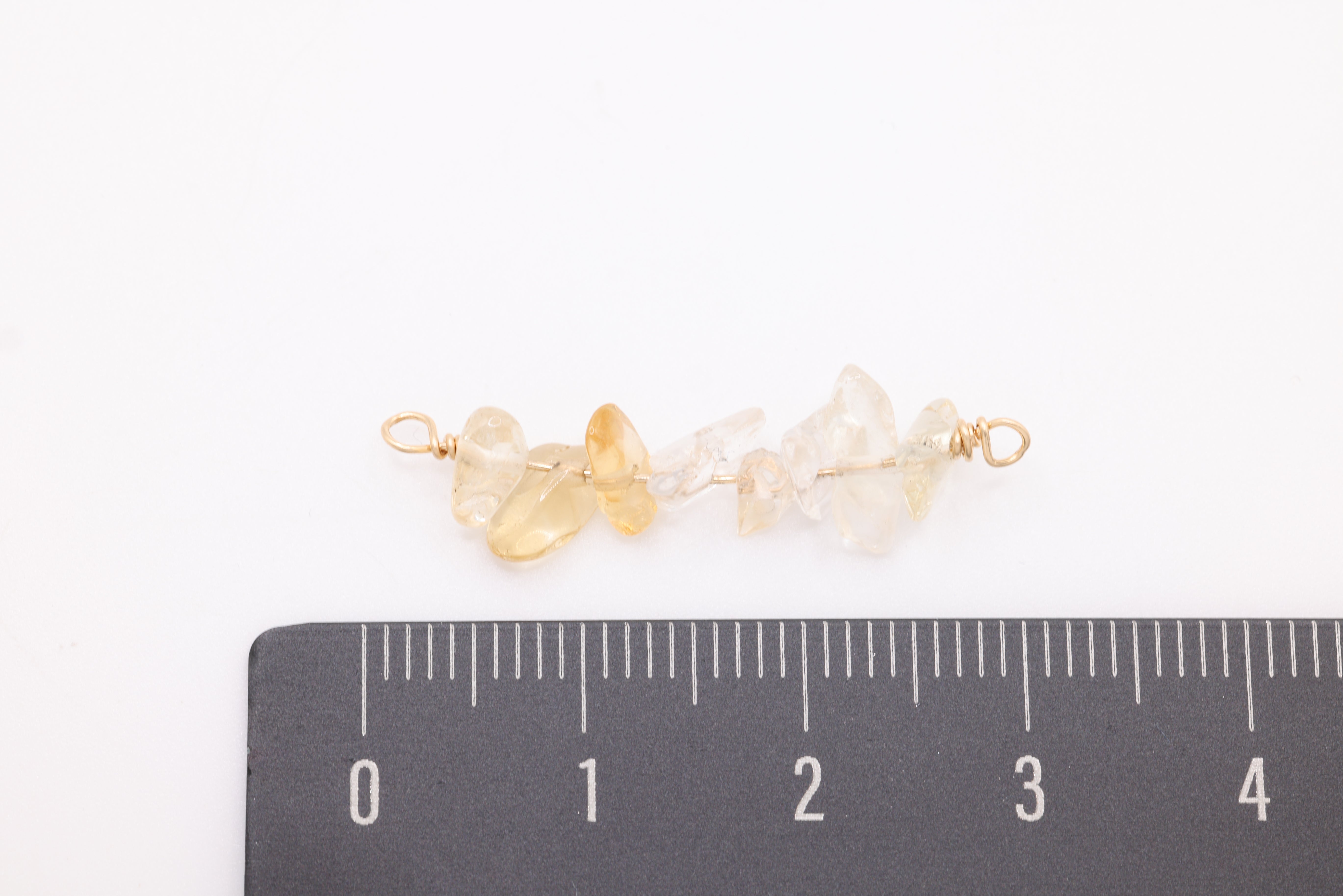 November Stone Connector Charm, Wholesale, 14/20 Gold-Filled, Citrine Yellow Birthstone Gemstone Beads, Permanent Jewelry