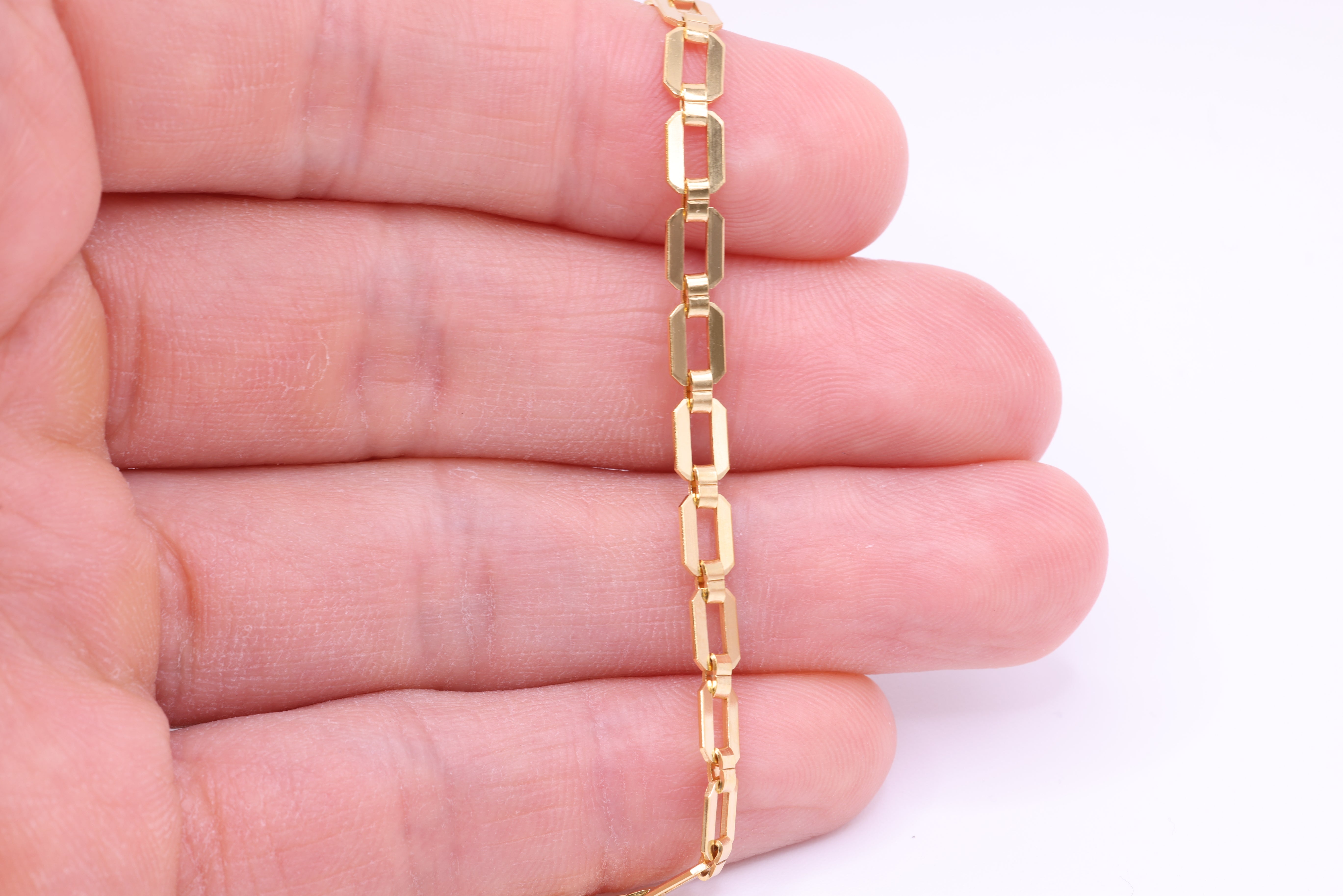 4.3mm x 6mm Bracelet Chain, 14/20 Gold-Filled, Wholesale, Pay Per Inch, Jewelry Making Chain