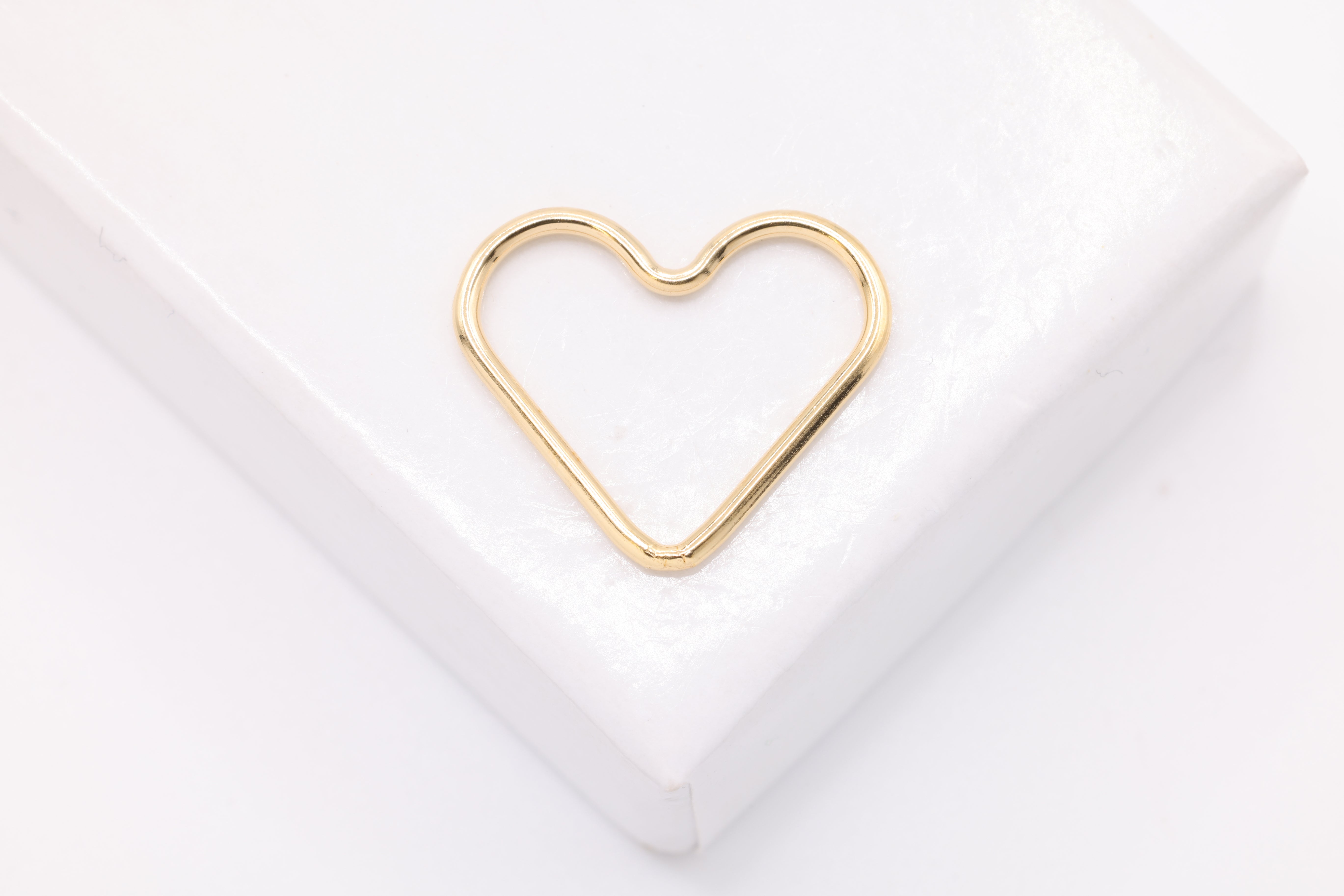Open Heart Wire Connector Charm, 14K Gold-Filled or 925 Sterling Silver, 15mm x 12mm 18 Gauge, Link Spacer Jump Rings