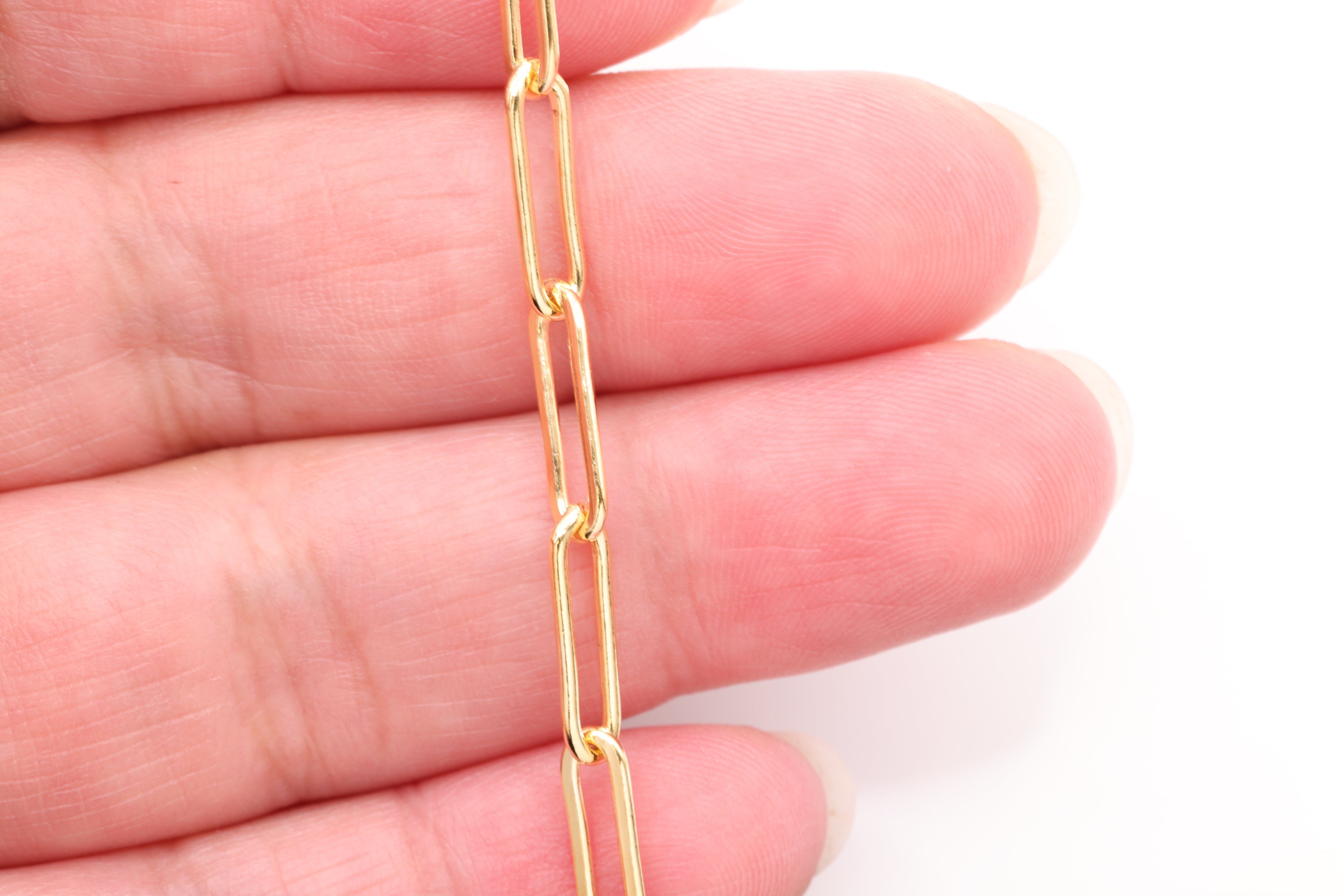 4mm x 13mm Flat Elongated Paperclip Chain, 14/20 Gold-Filled