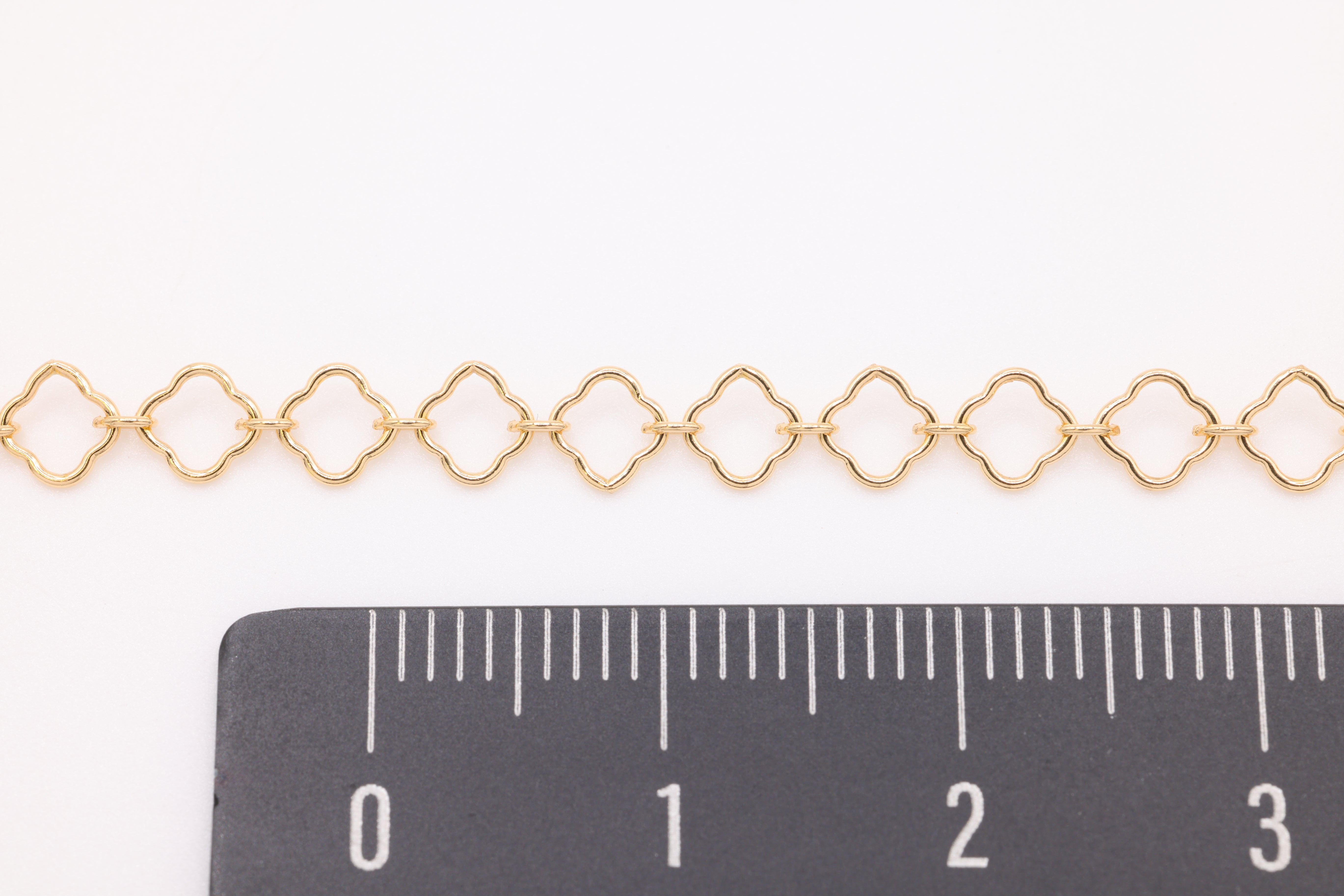 4mm x 4mm Flower Clover Link Chain, 14/20 Gold-Filled, Bulk DIY Spool Pay Per Foot Jewelry Making Chain