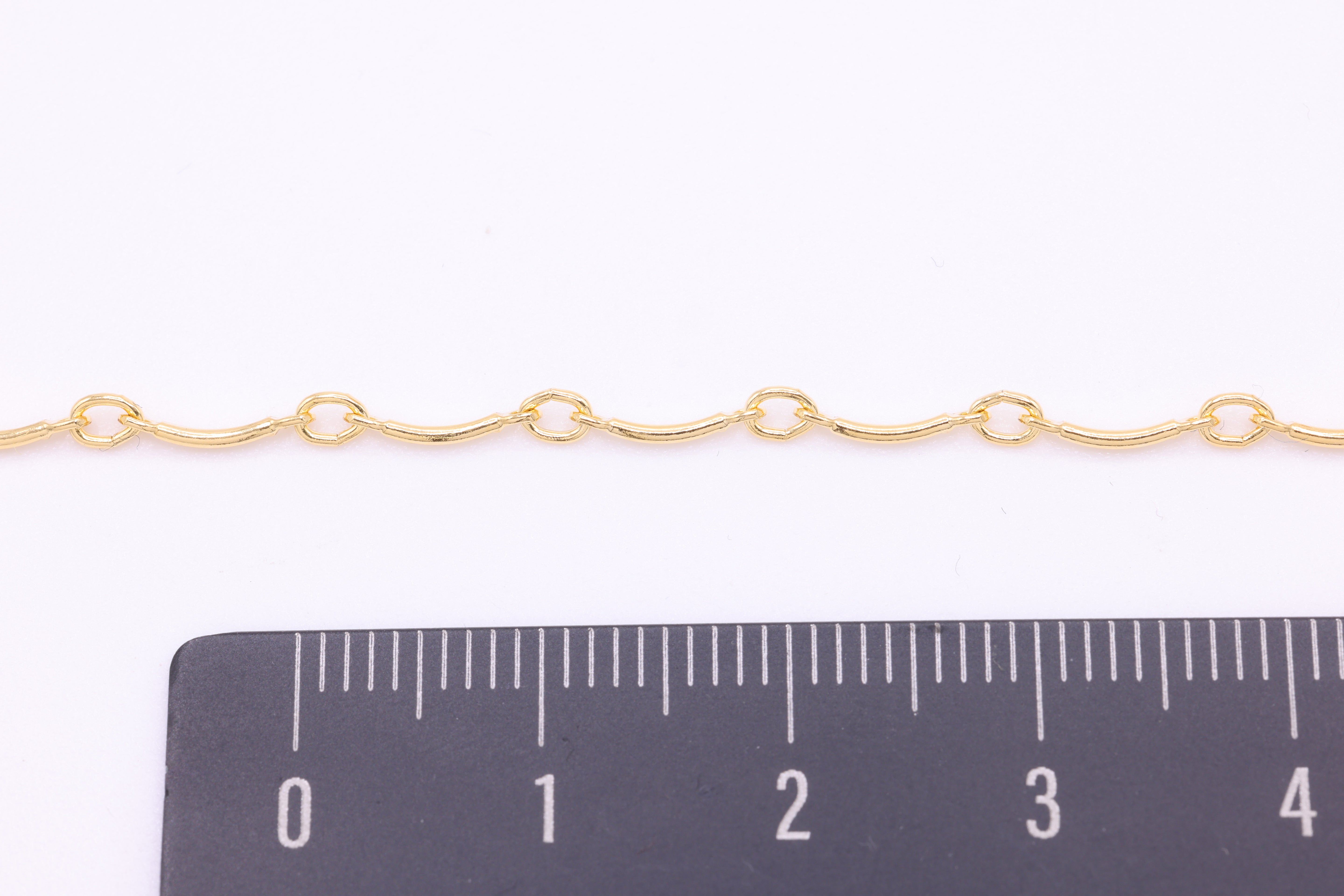 1mm x 8mm Curved Bar Chain, 14/20 Gold-Filled, Wholesale, Pay Per Foot, Jewelry Making Chain