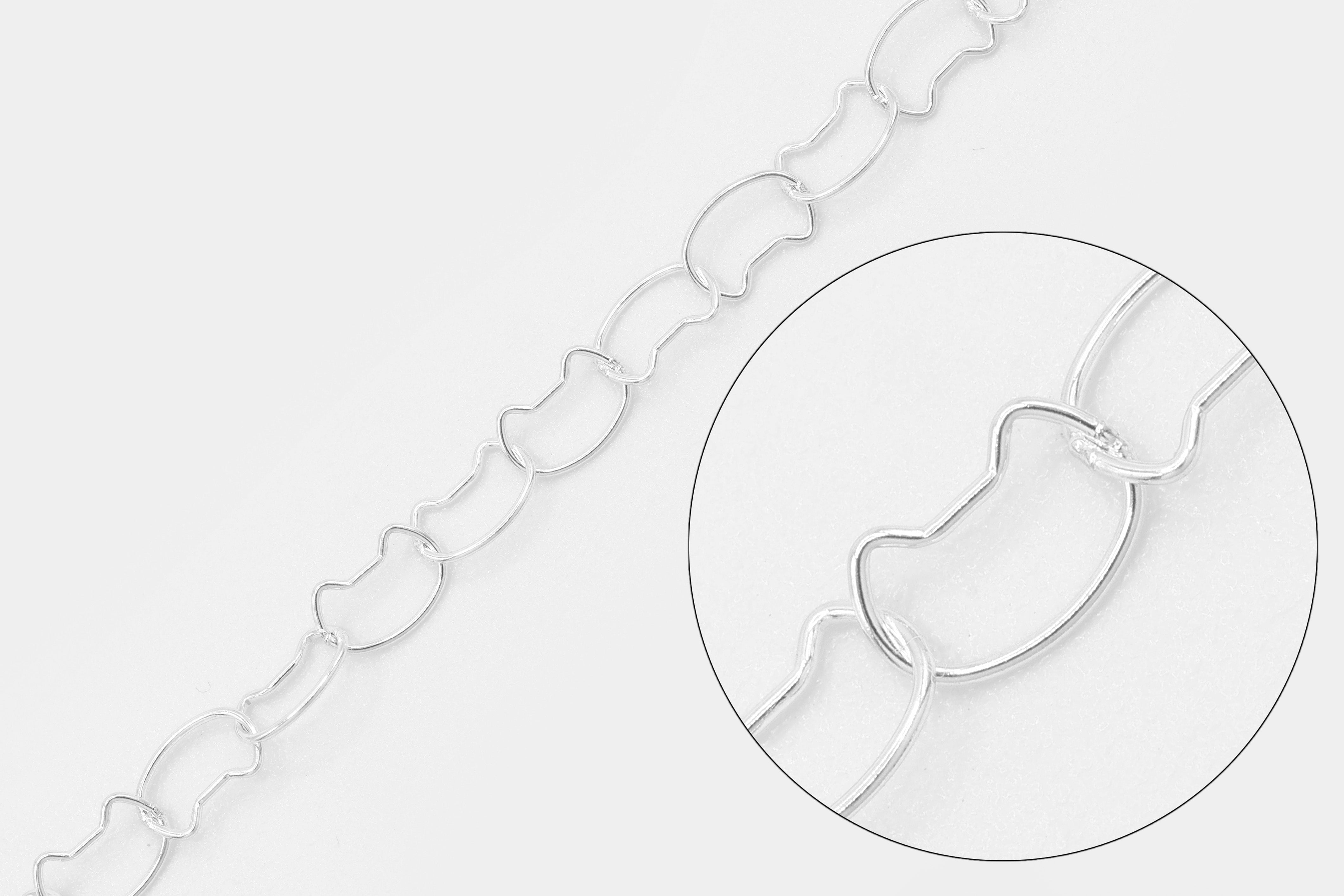 3.5mm x 5mm Cat Chain, 925 Sterling Silver, Wholesale, Pay Per Foot, Jewelry Making Chain