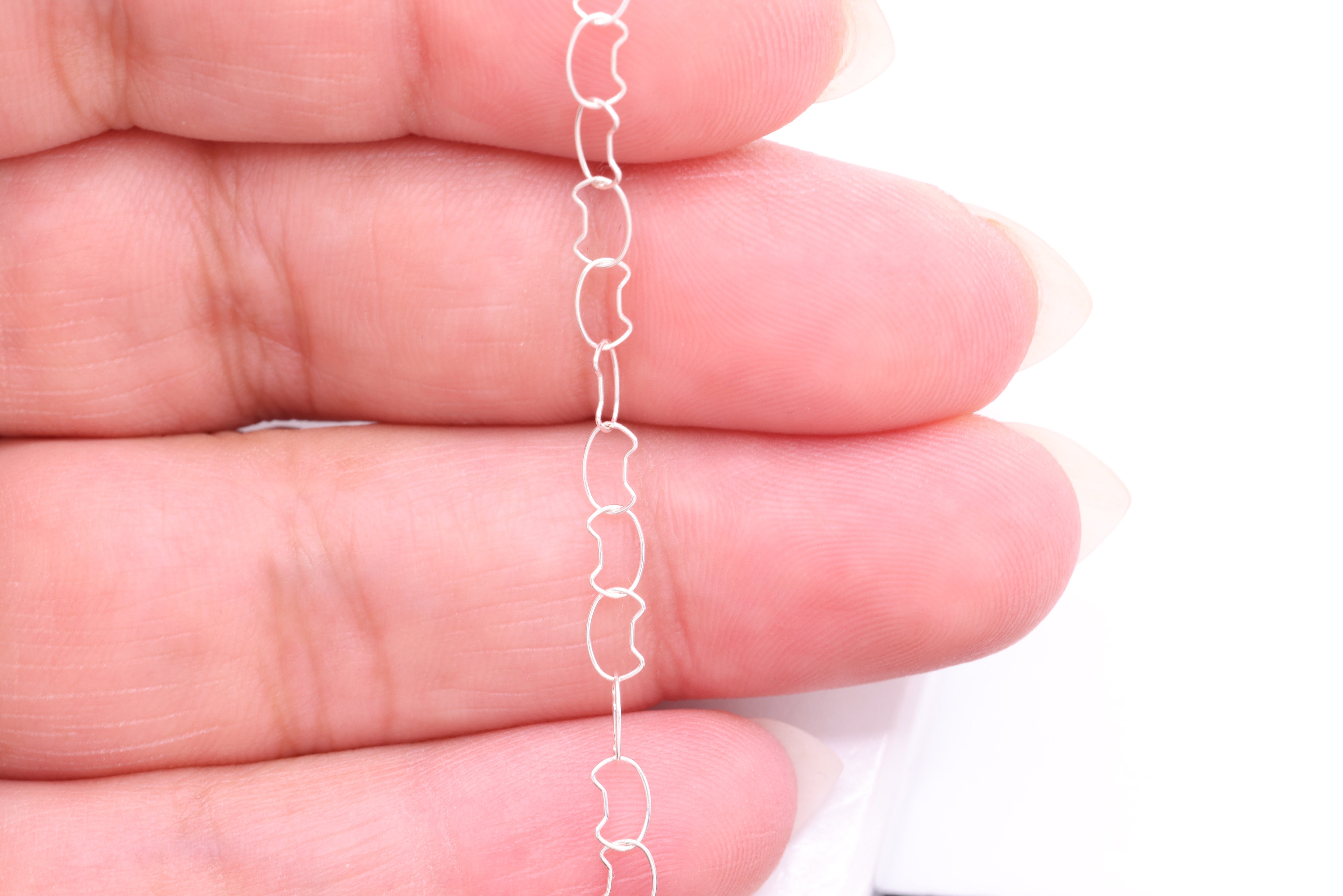 3.5mm x 5mm Cat Chain, 925 Sterling Silver, Wholesale, Pay Per Foot, Jewelry Making Chain