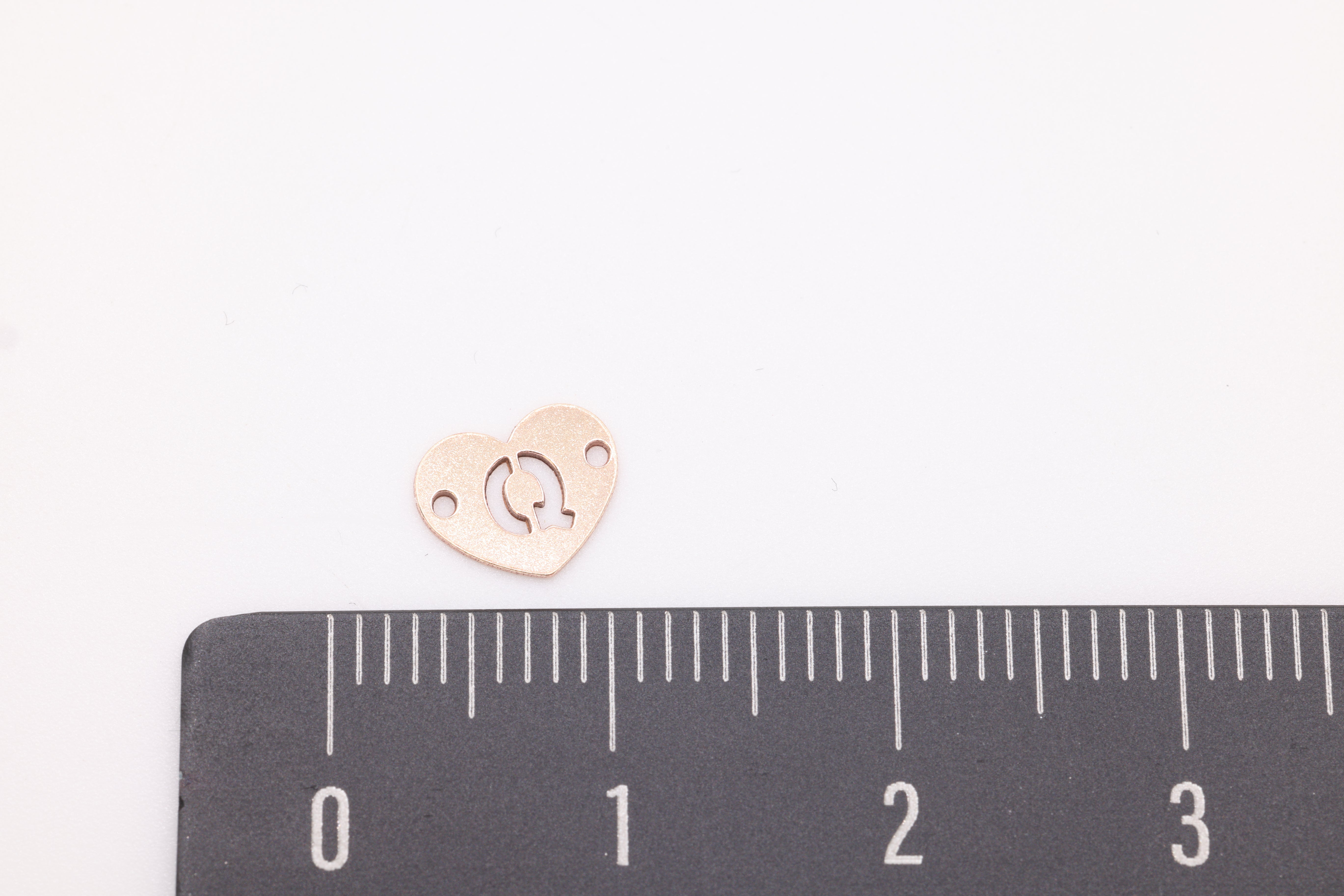 Letter Heart Connector Charm A-Z, Wholesale, 14/20 Gold-Filled, 8mm x 6mm, Alphabet Personalized Permanent Jewelry Charm