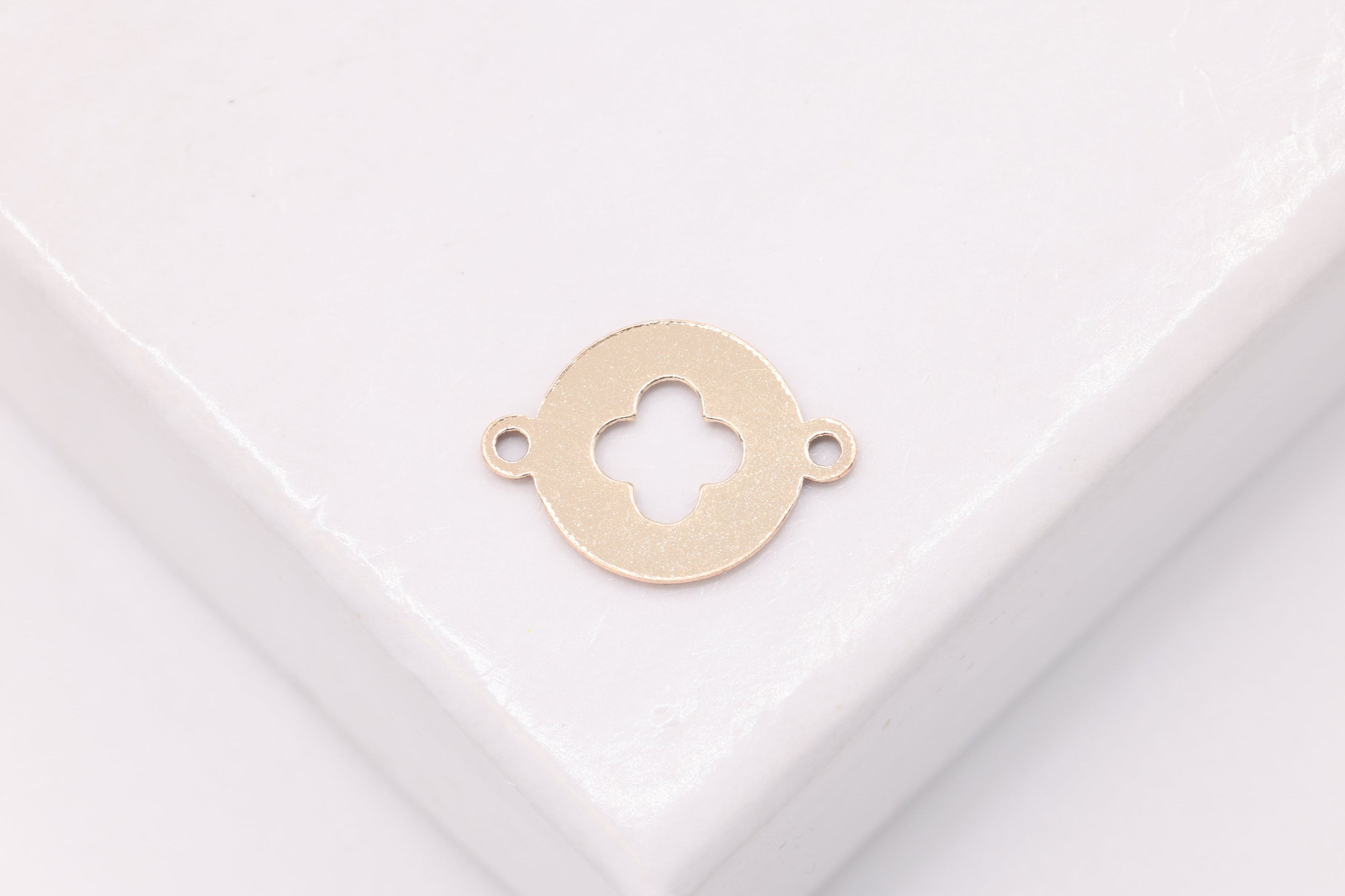 Clover Connector Charm, Wholesale, 14/20 Gold-Filled, 8mm, Four Leaf Clover Permanent Jewelry Charm