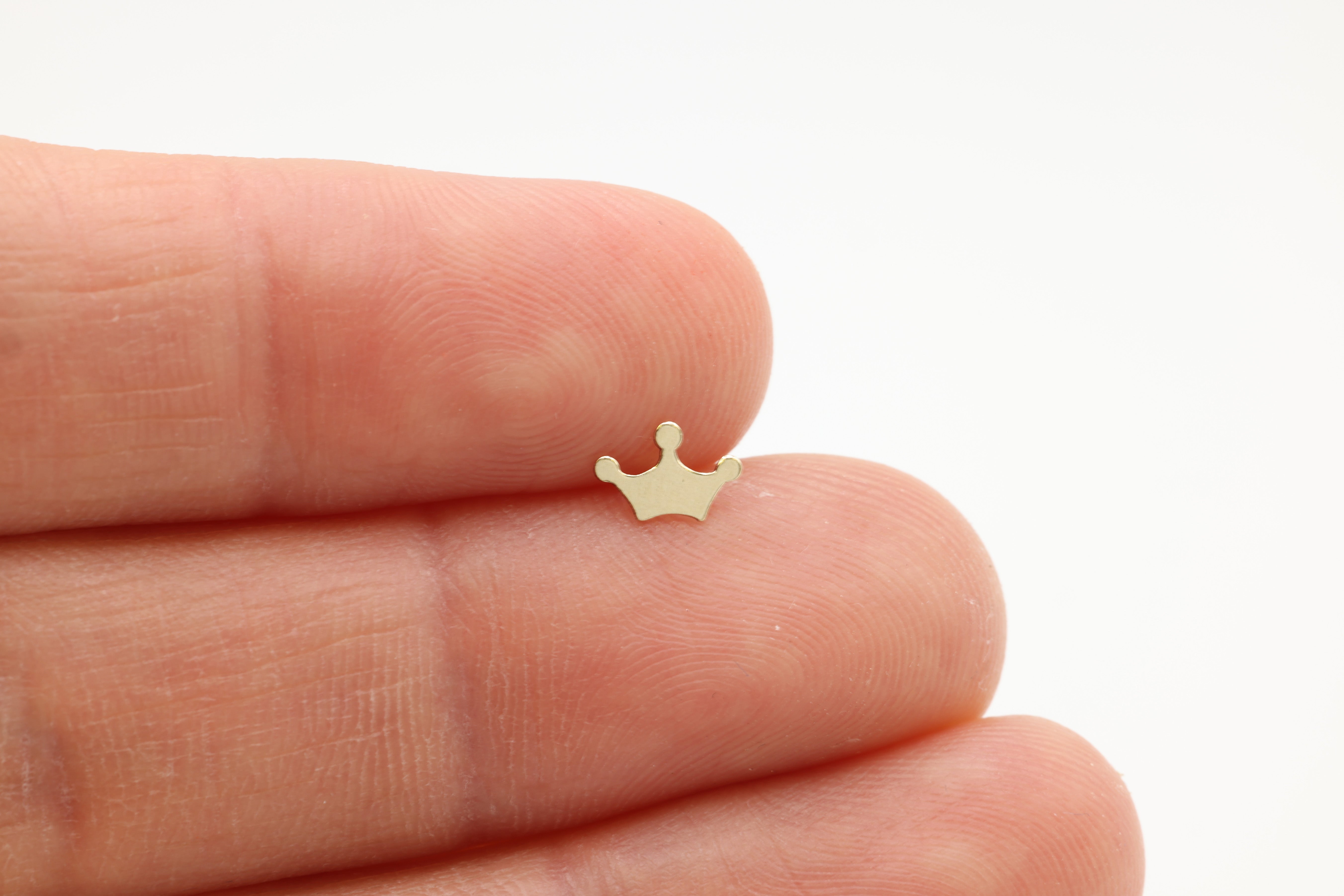 Crown Stud Earring, 14/20 Gold-Filled, 8mm x 5mm, Wholesale, Royal Crown Jewelry Earrings