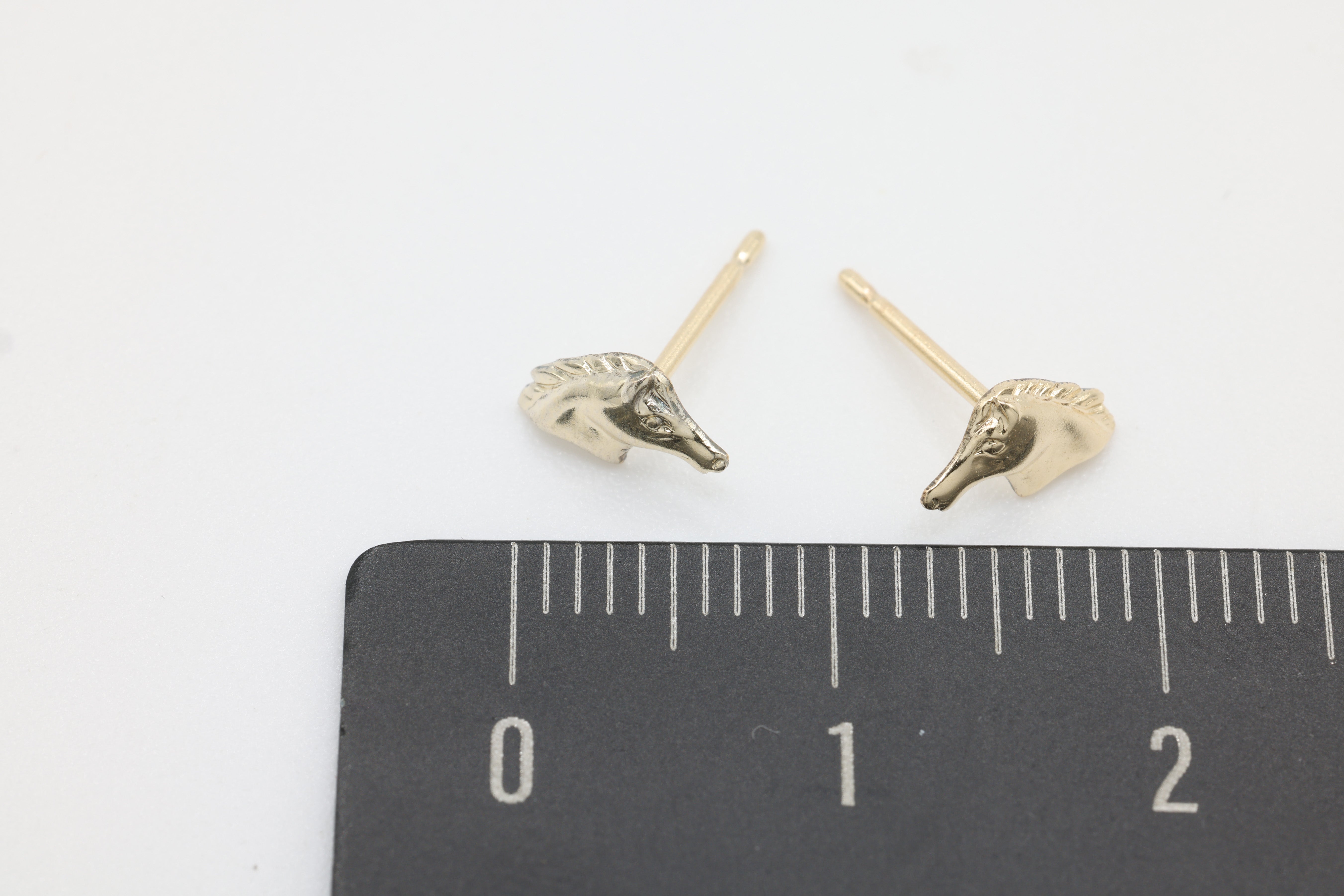 Horse Stud Earring, 14/20 Gold-Filled, 8mm x 4mm, Wholesale, Equestrian Stallion Cowboy Dainty Minimalist Jewelry Earrings