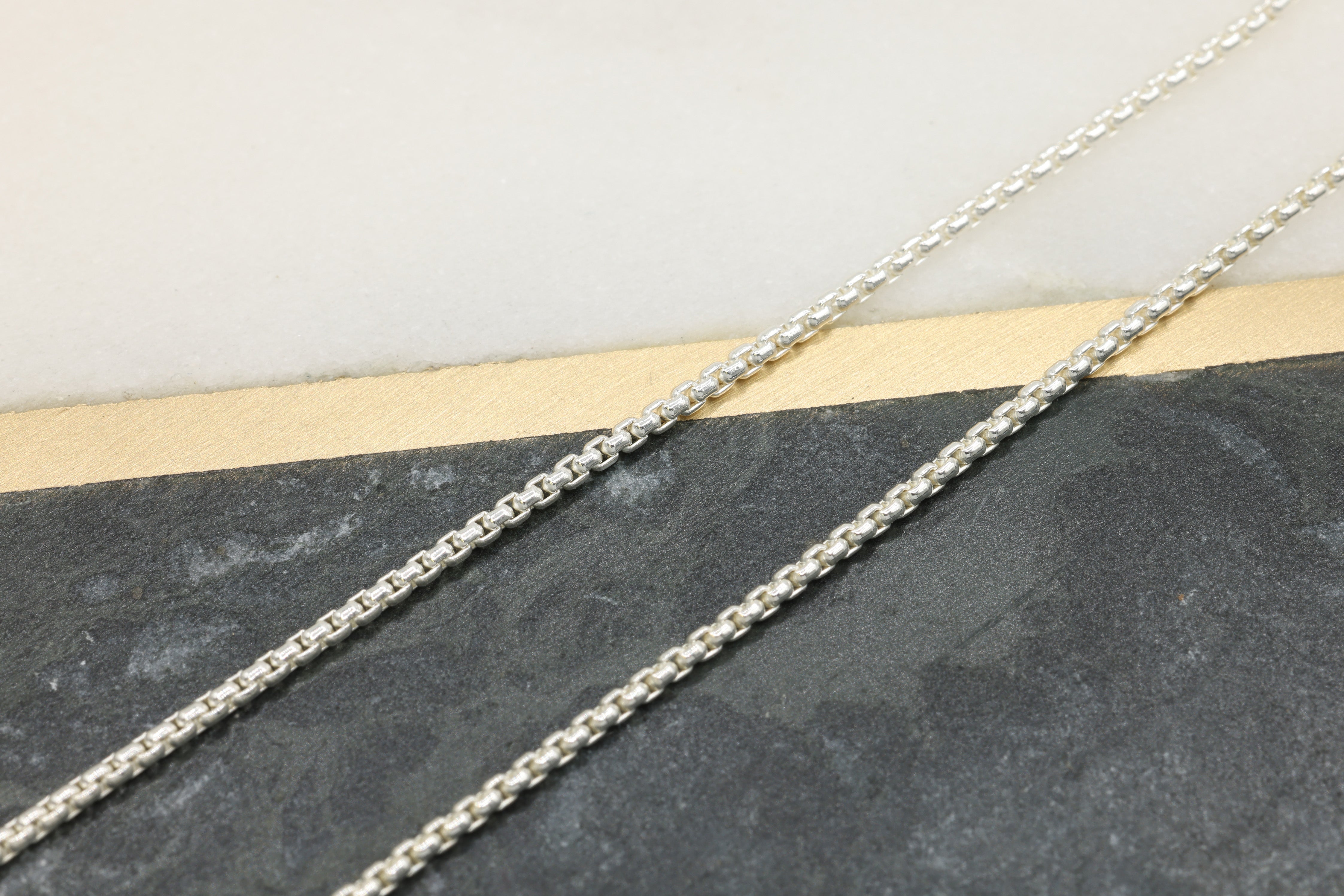 1.5mm Round Venetian Box Chain, 925 Sterling Silver, Wholesale, Pay Per Foot, Jewelry Making Chain