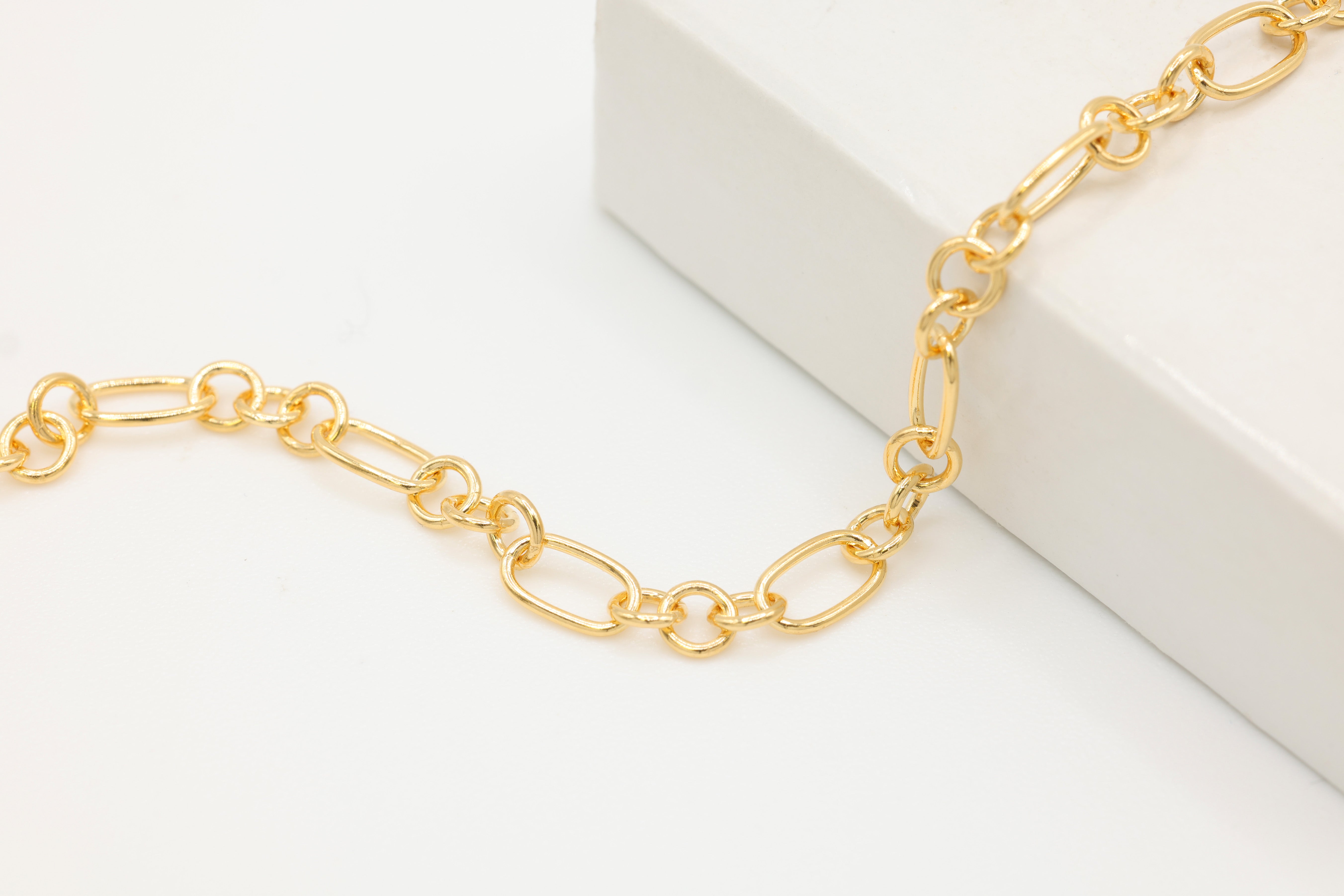 3.5mm x 6mm 3 Long & 1 Short Chain, 14/20 Gold-Filled, Wholesale, Pay Per Foot, Jewelry Making Chain