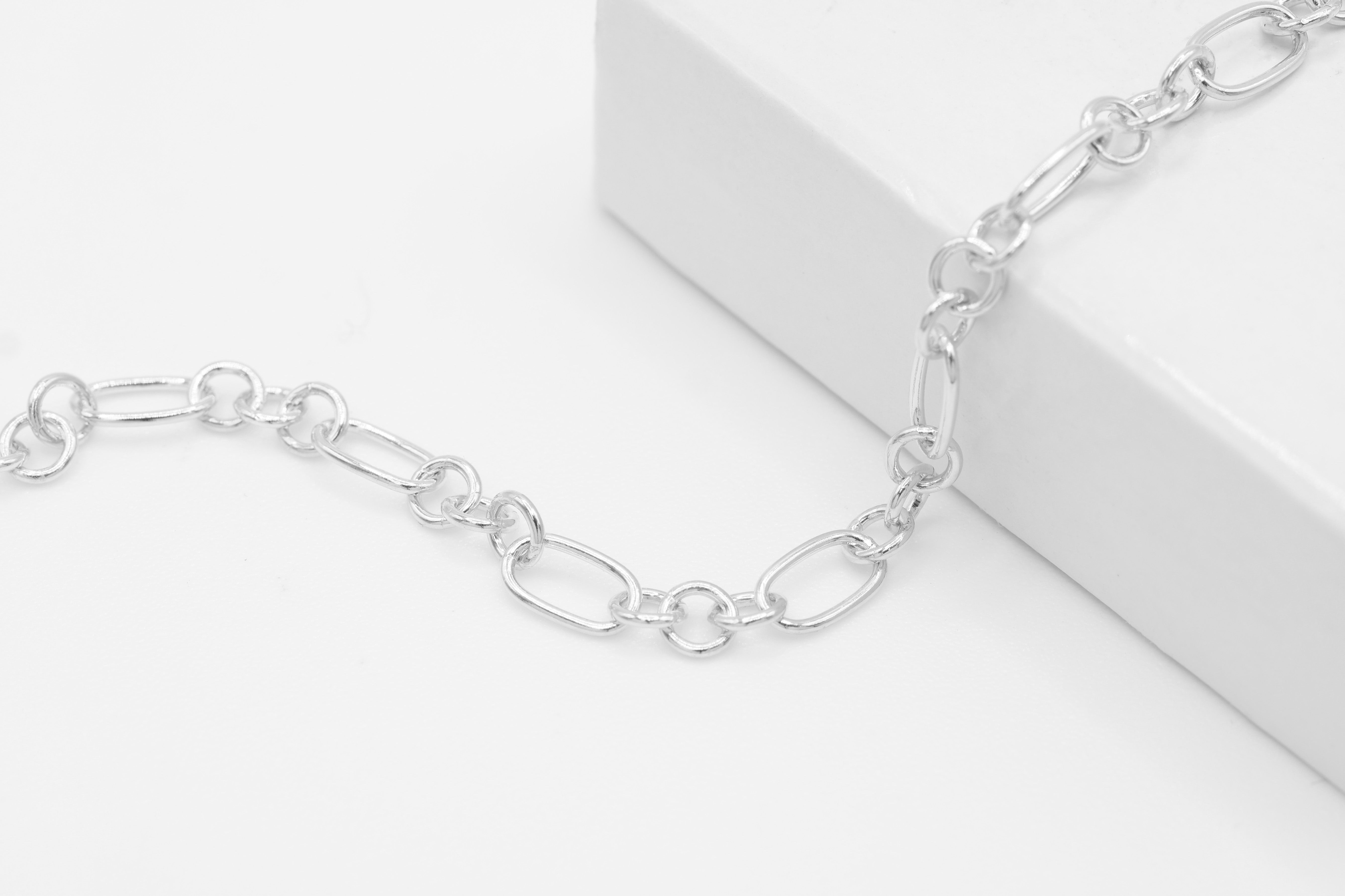 3.5mm x 6mm 3 Long & 1 Short Chain, 925 Sterling Silver, Wholesale, Pay Per Foot, Jewelry Making Chain