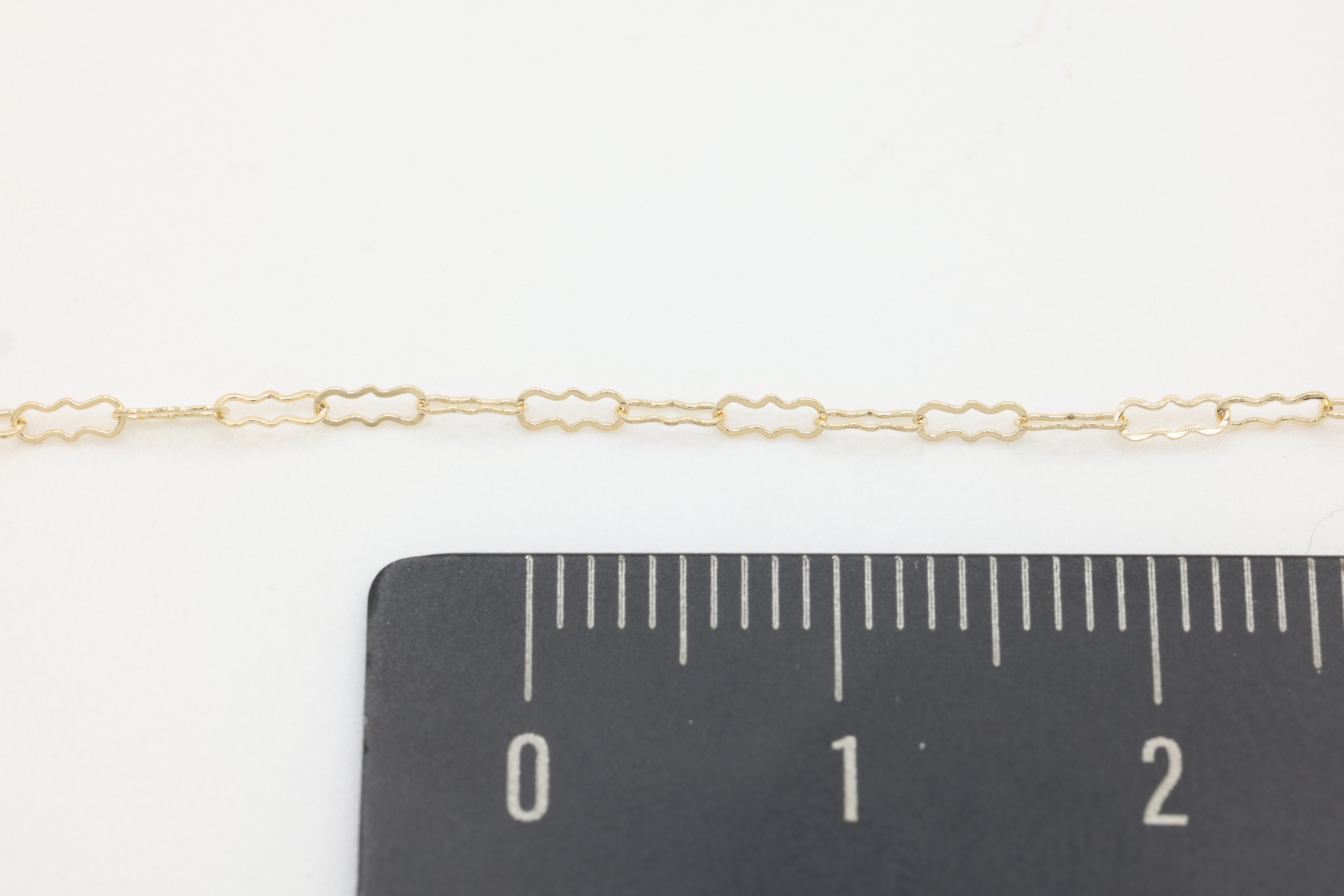 1.5mm x 4mm Flat Krinkle Chain, 14/20 Gold-Filled, Wholesale, Pay Per Foot, Jewelry Making Chain
