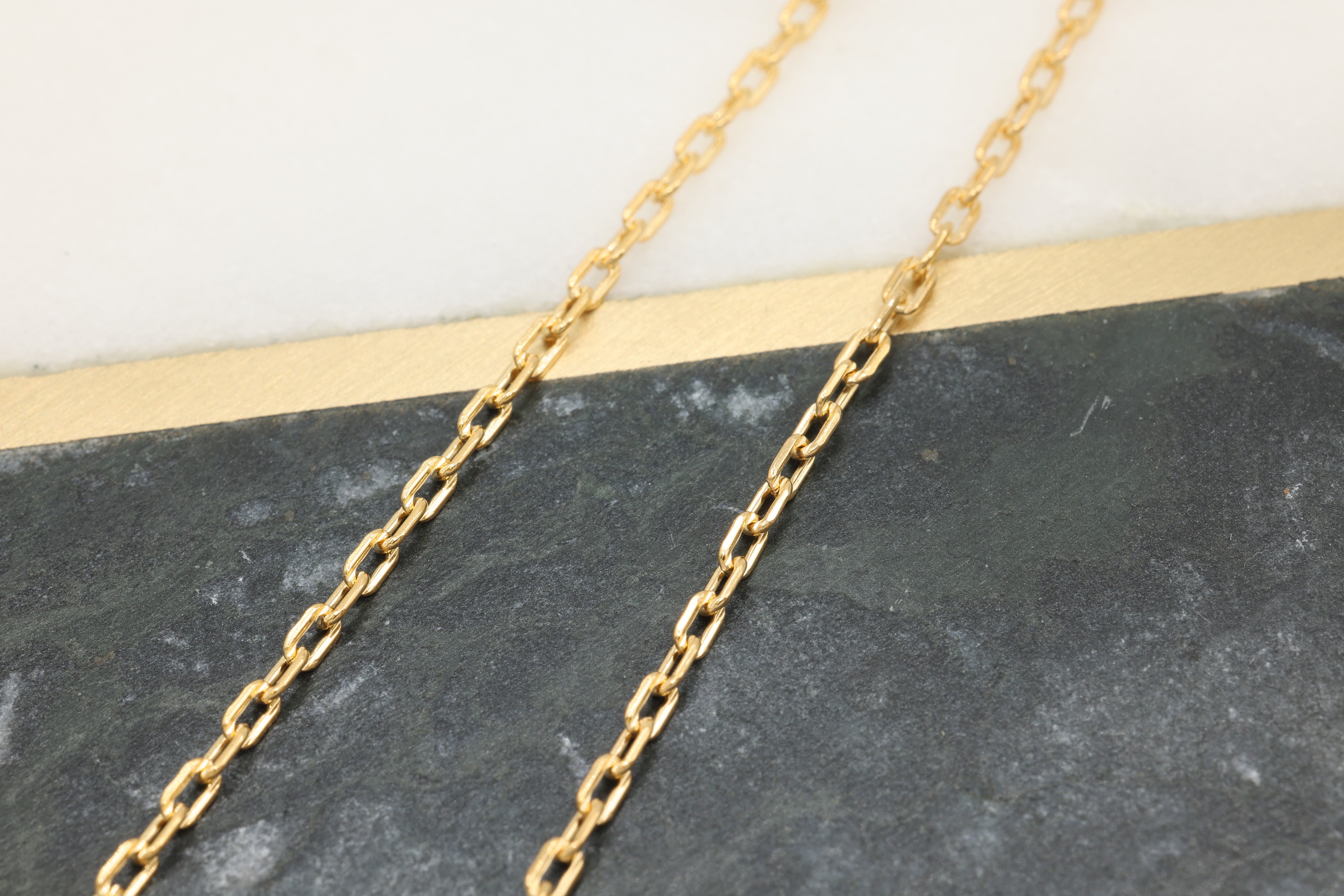 1.8mm Flat Oval Textured Cable Chain, 14/20 Gold-Filled, Wholesale, Pay Per Foot, Jewelry Making Chain