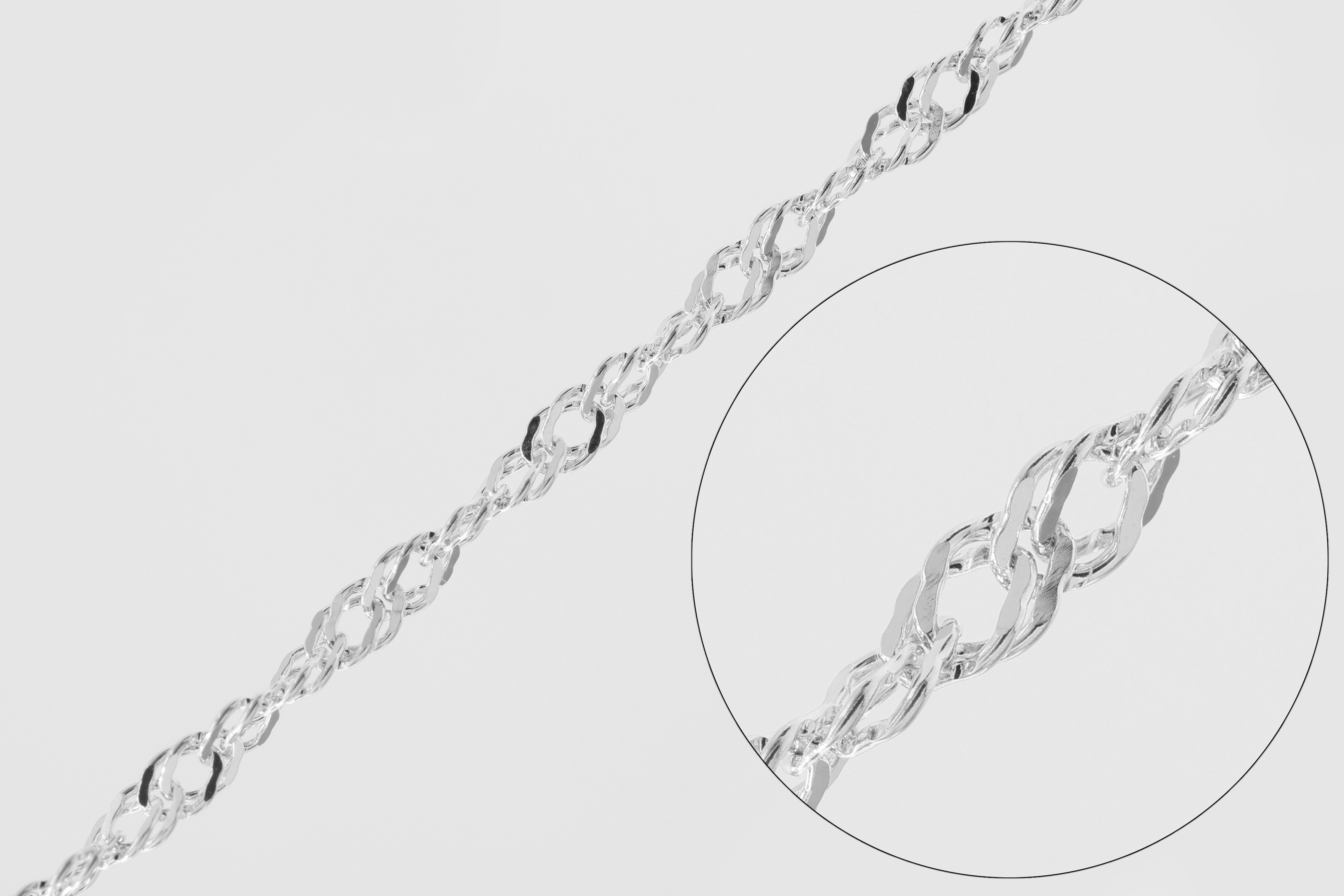 2.3mm Double Rope Chain, 925 Sterling Silver, Wholesale, Pay Per Foot, Jewelry Making Chain