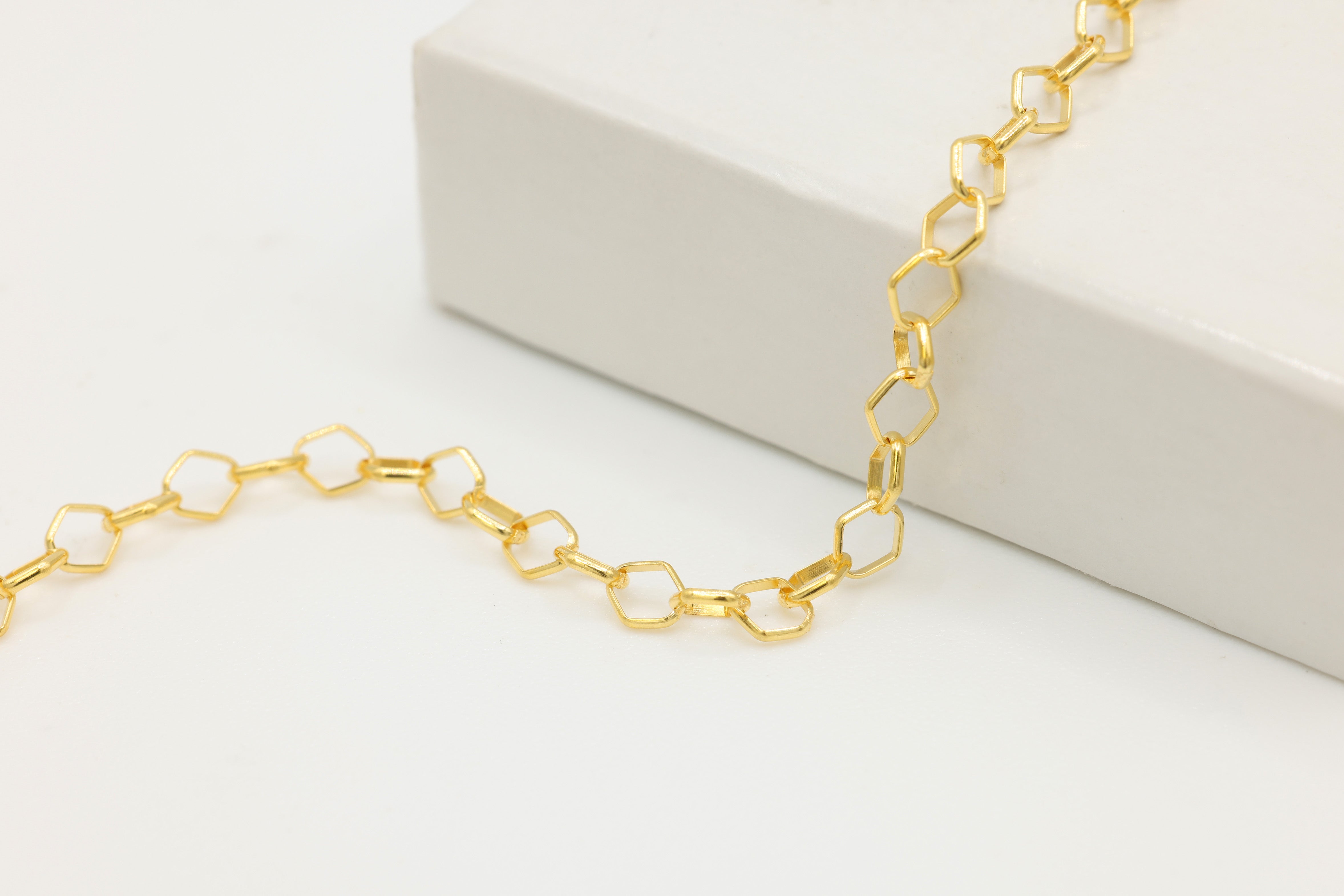 3mm Marquise Diamond Cable Chain, 925 Sterling Silver, Wholesale, Pay Per Foot, Jewelry Making Chain