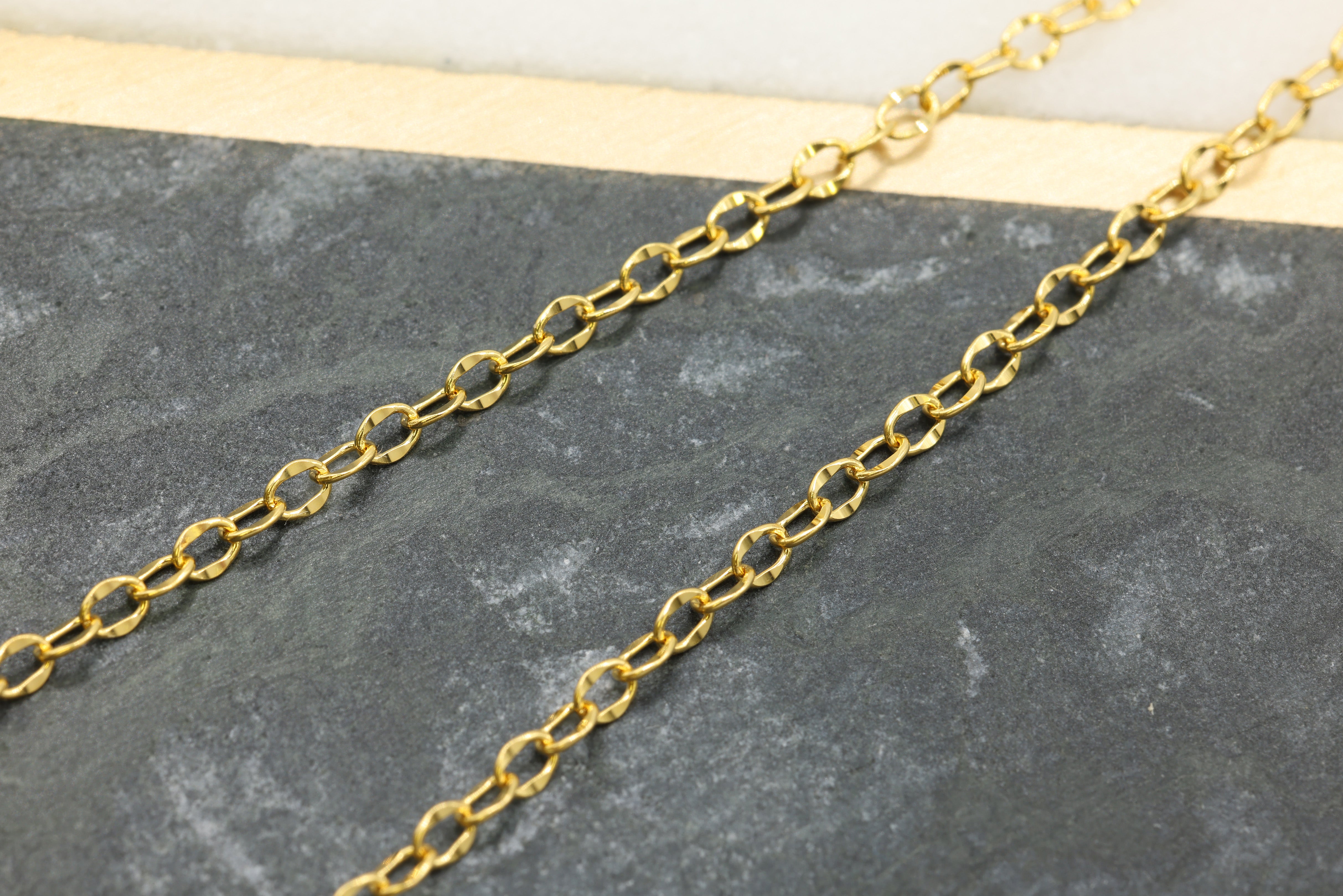2mm Dapped Cable Chain, 14/20 Gold-Filled, Wholesale, Pay Per Foot, Jewelry Making Chain