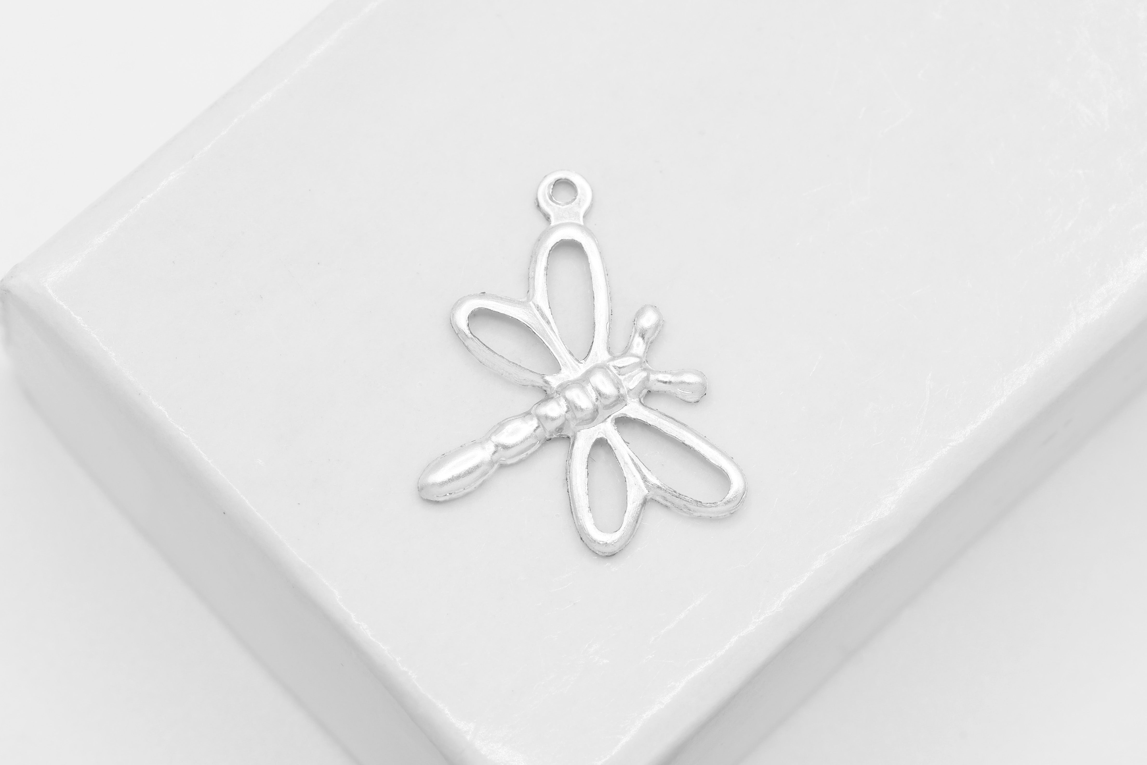 Dragonfly Charm, 925 Sterling Silver, 15mm x 13mm, Wholesale, Dragon Fly Insect, Jewelry Making Charm