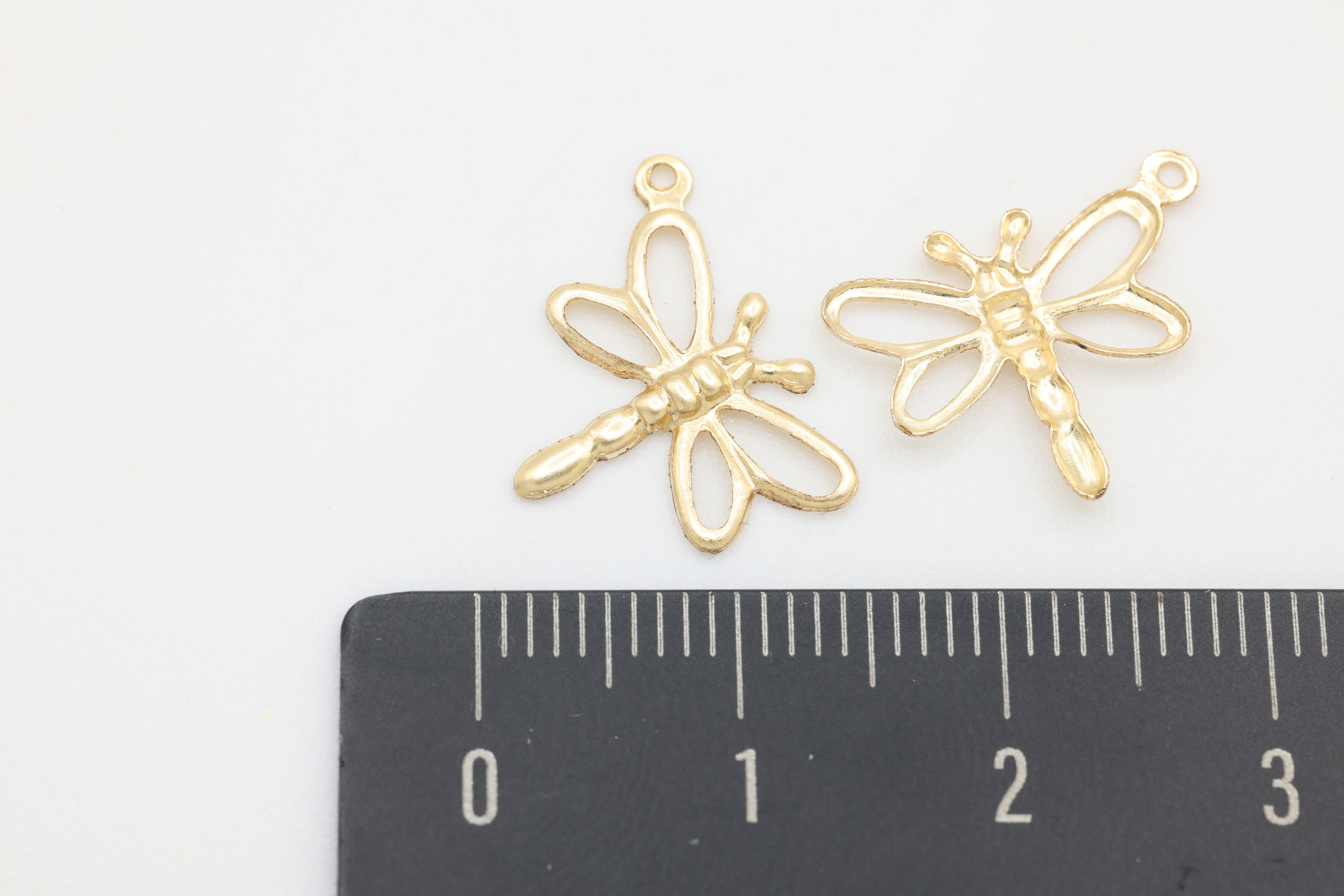 Dragonfly Charm, 14/20 Gold-Filled, 15mm x 13mm, Wholesale, Dragon Fly Insect, Jewelry Making Charm