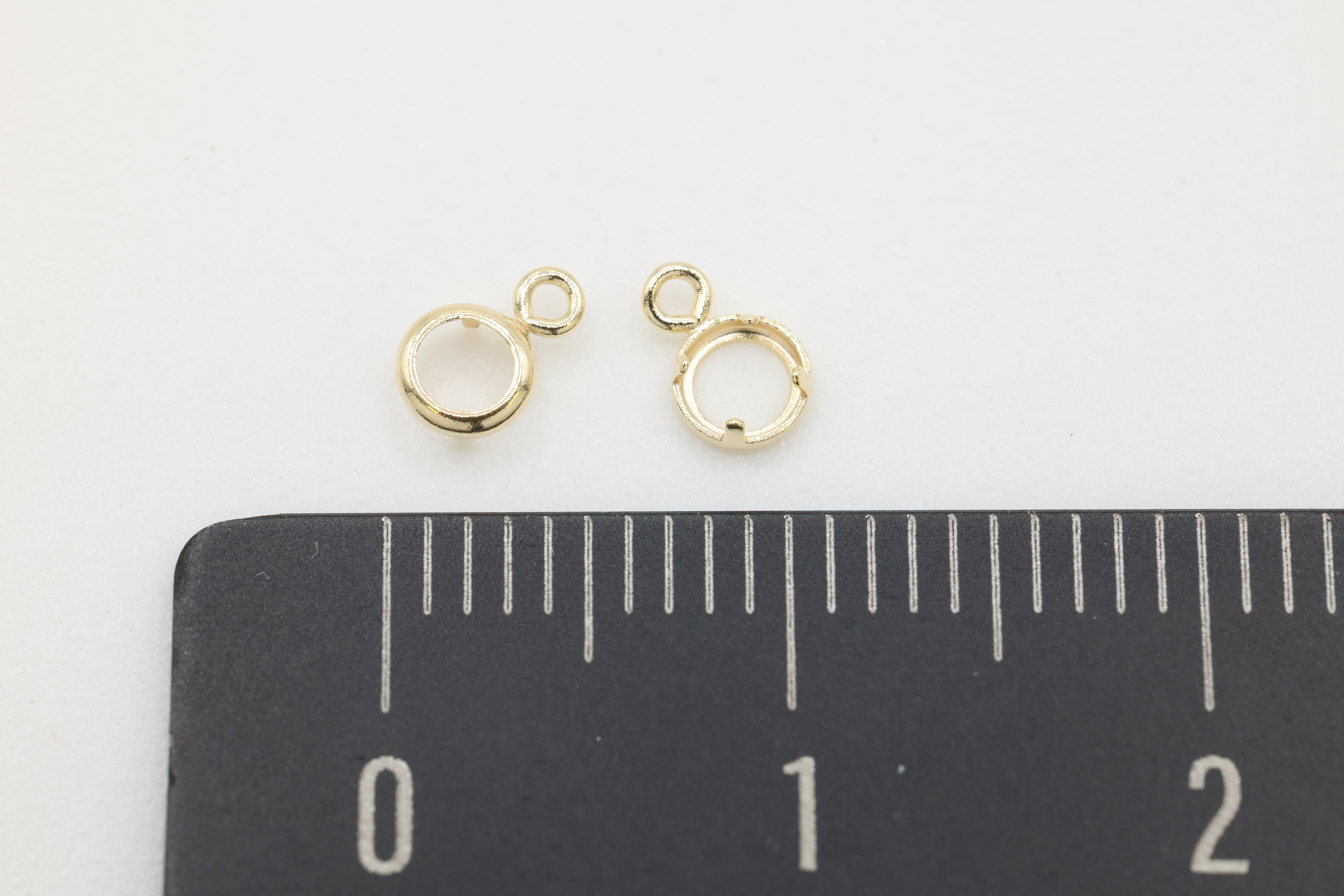 Round Bezel Self Set Bracket Charm, 14/20 Gold-Filled, 3mm, Wholesale, Jewelry Making Charm