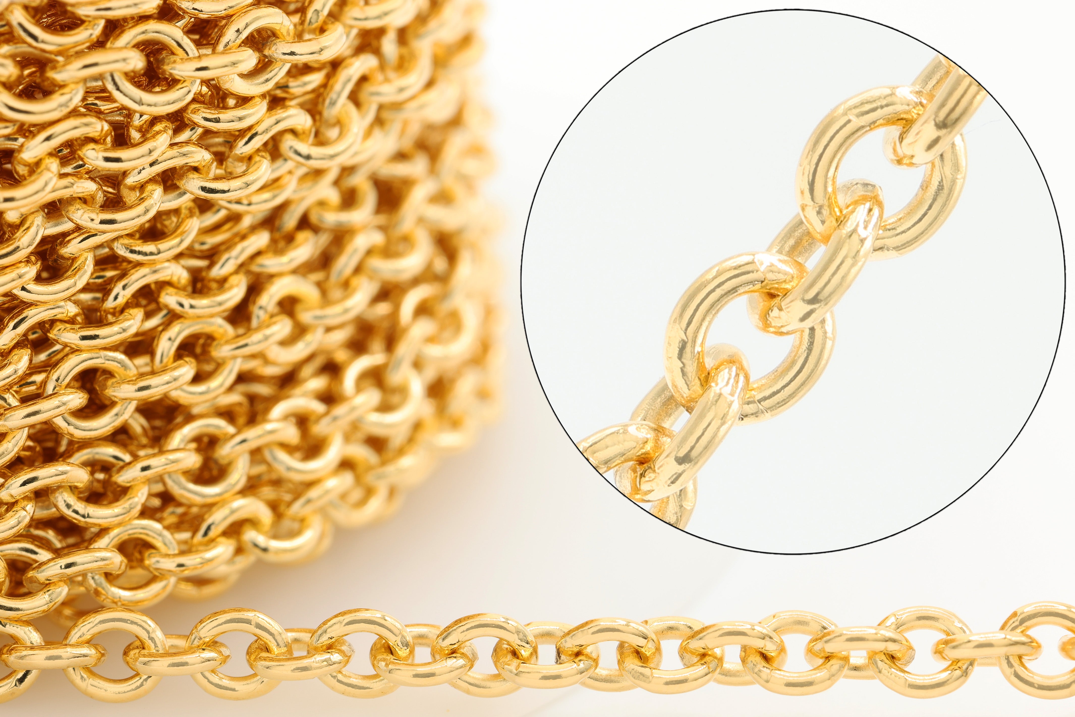 3.5mm Cable Chain, 14/20 Gold-Filled, Wholesale, Pay Per Foot, Jewelry Making Chain