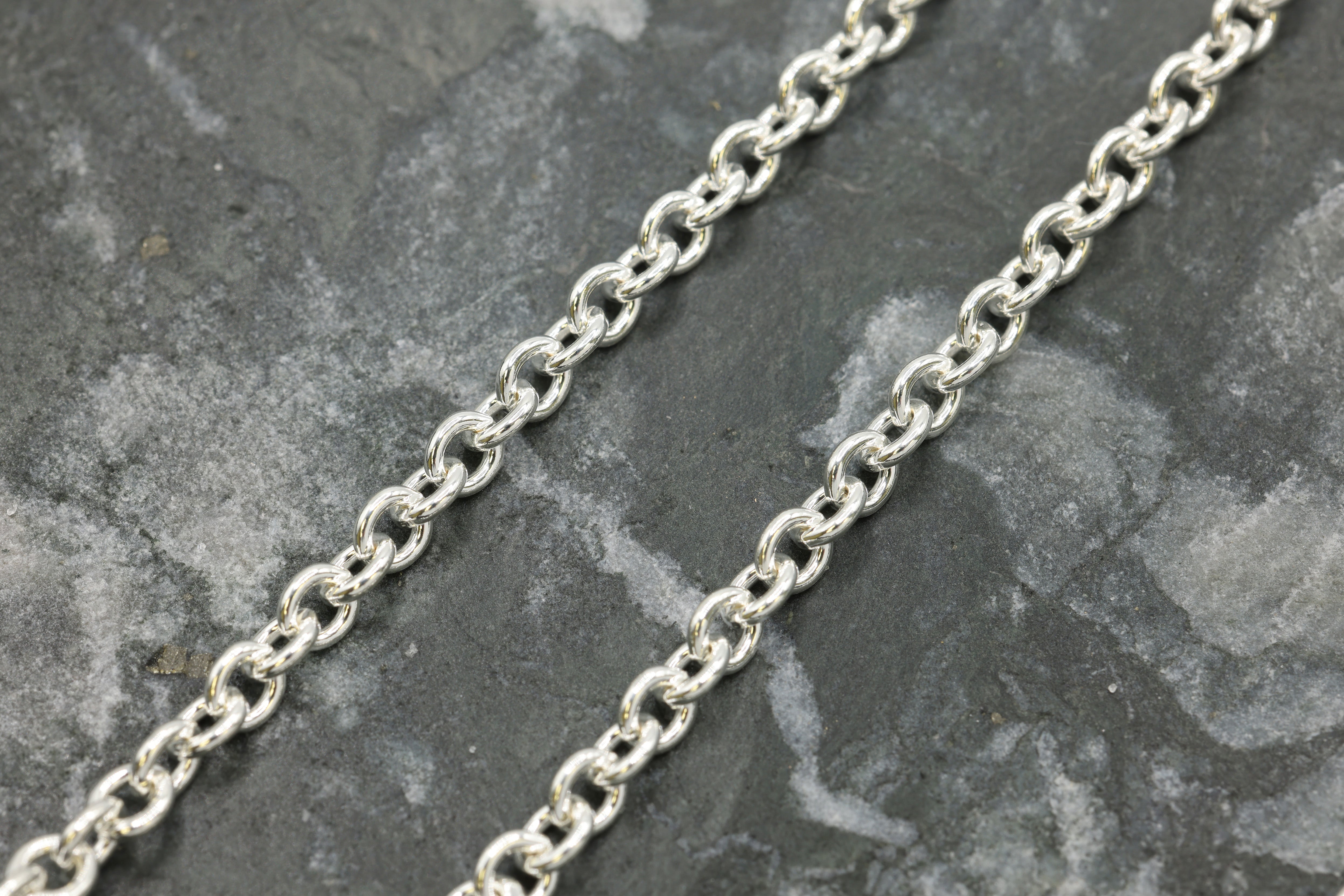 3.5mm Cable Chain, 925 Sterling Silver, Wholesale, Pay Per Foot, Jewelry Making Chain