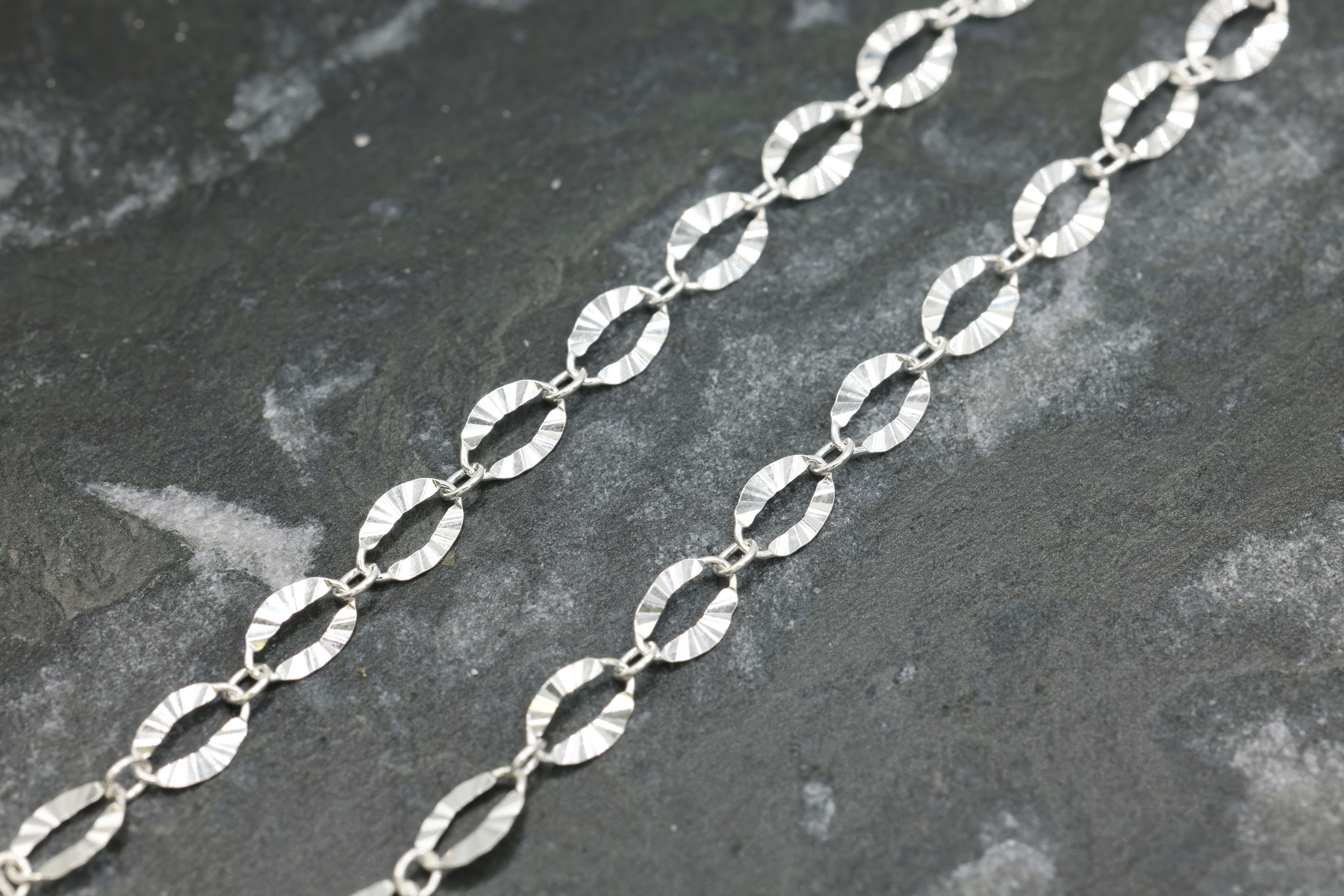 3.5mm x 5.5mm Starburst Cable Chain, 925 Sterling Silver, Wholesale, Pay Per Foot, Jewelry Making Chain