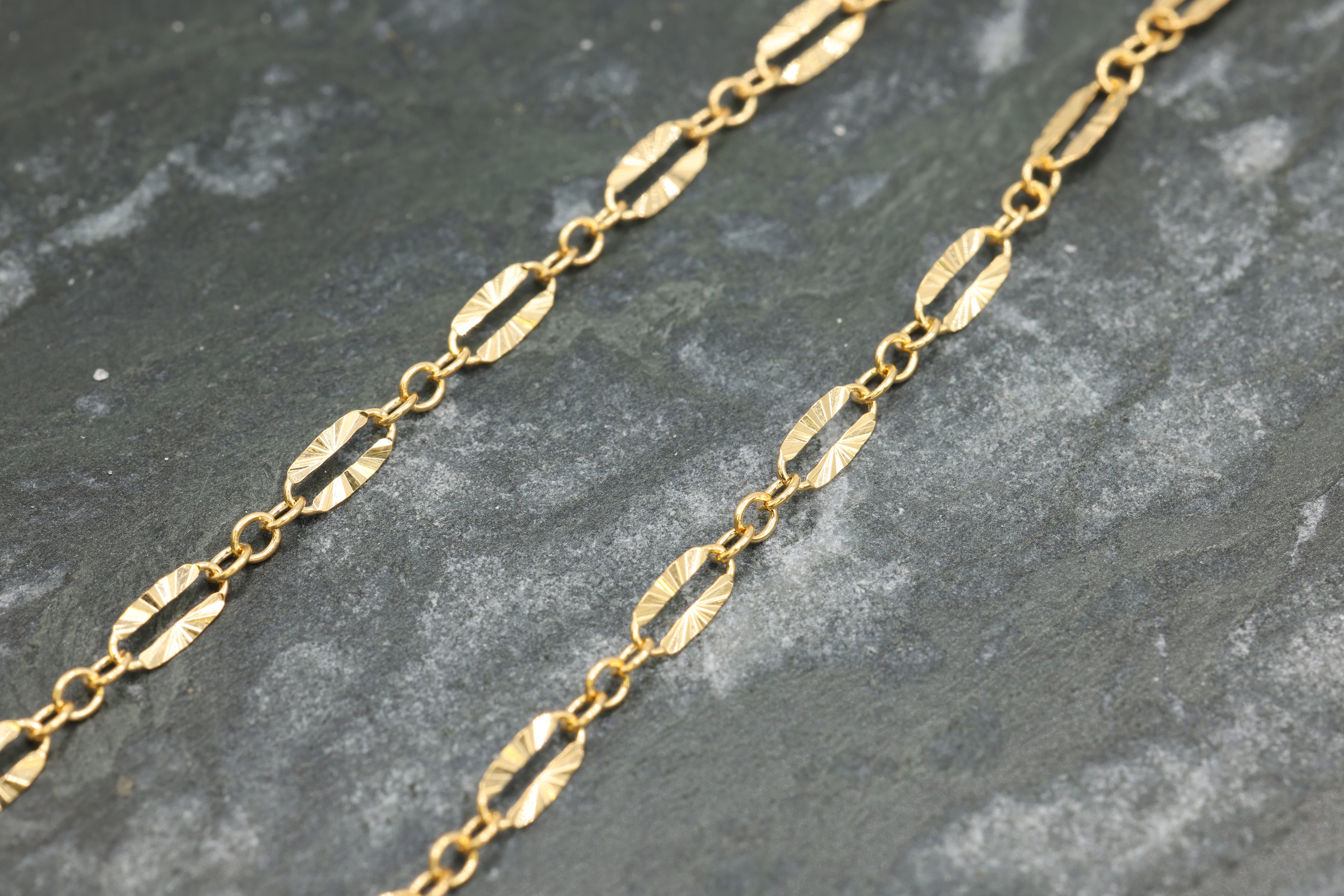 2.5mm x 5.5mm Starburst Cable Chain, 14/20 Gold-Filled, Wholesale, Pay Per Foot, Jewelry Making Chain