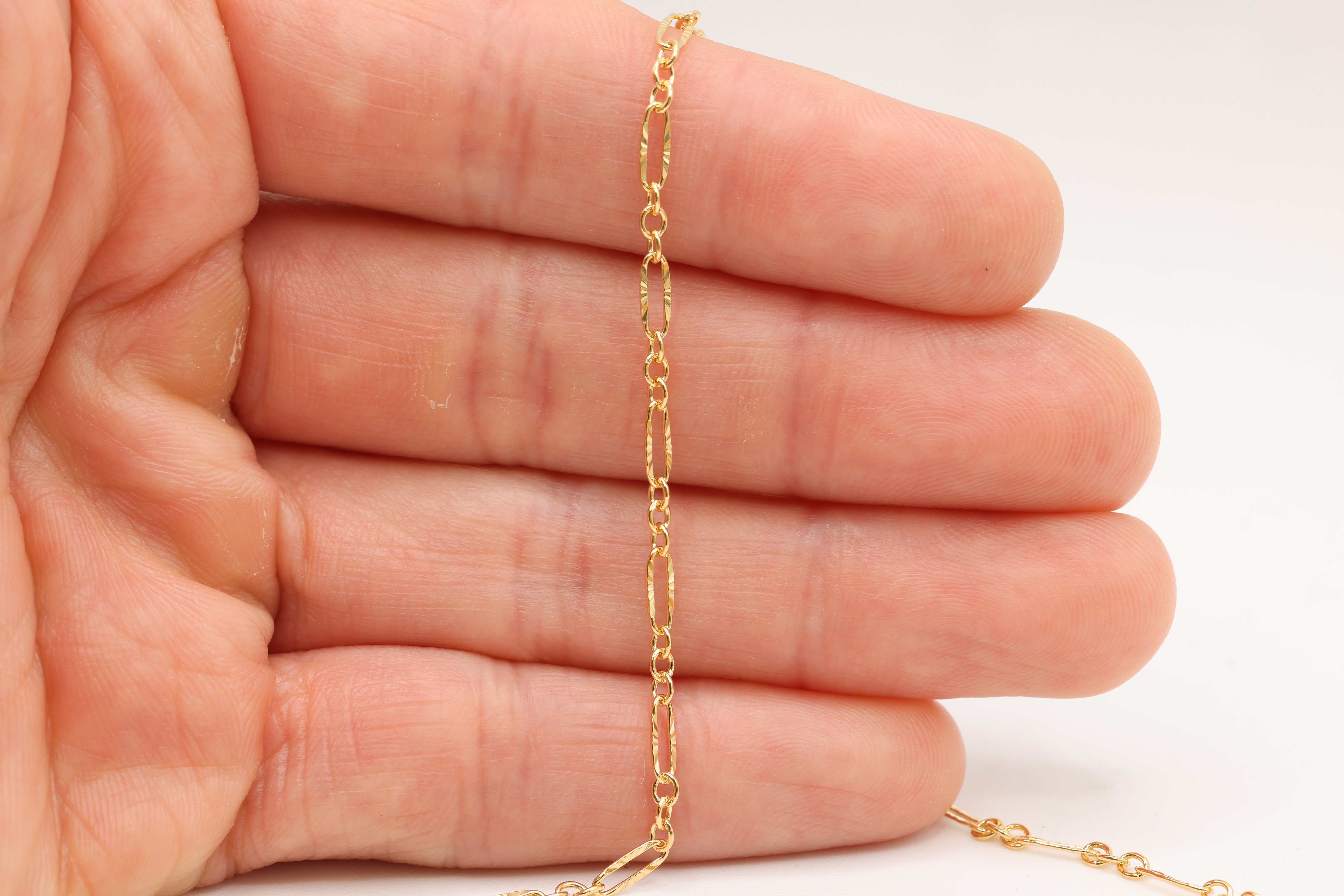 2.4mm x 6.6mm Starburst Cable Chain, 14/20 Gold-Filled, Wholesale, Pay Per Foot, Jewelry Making Chain