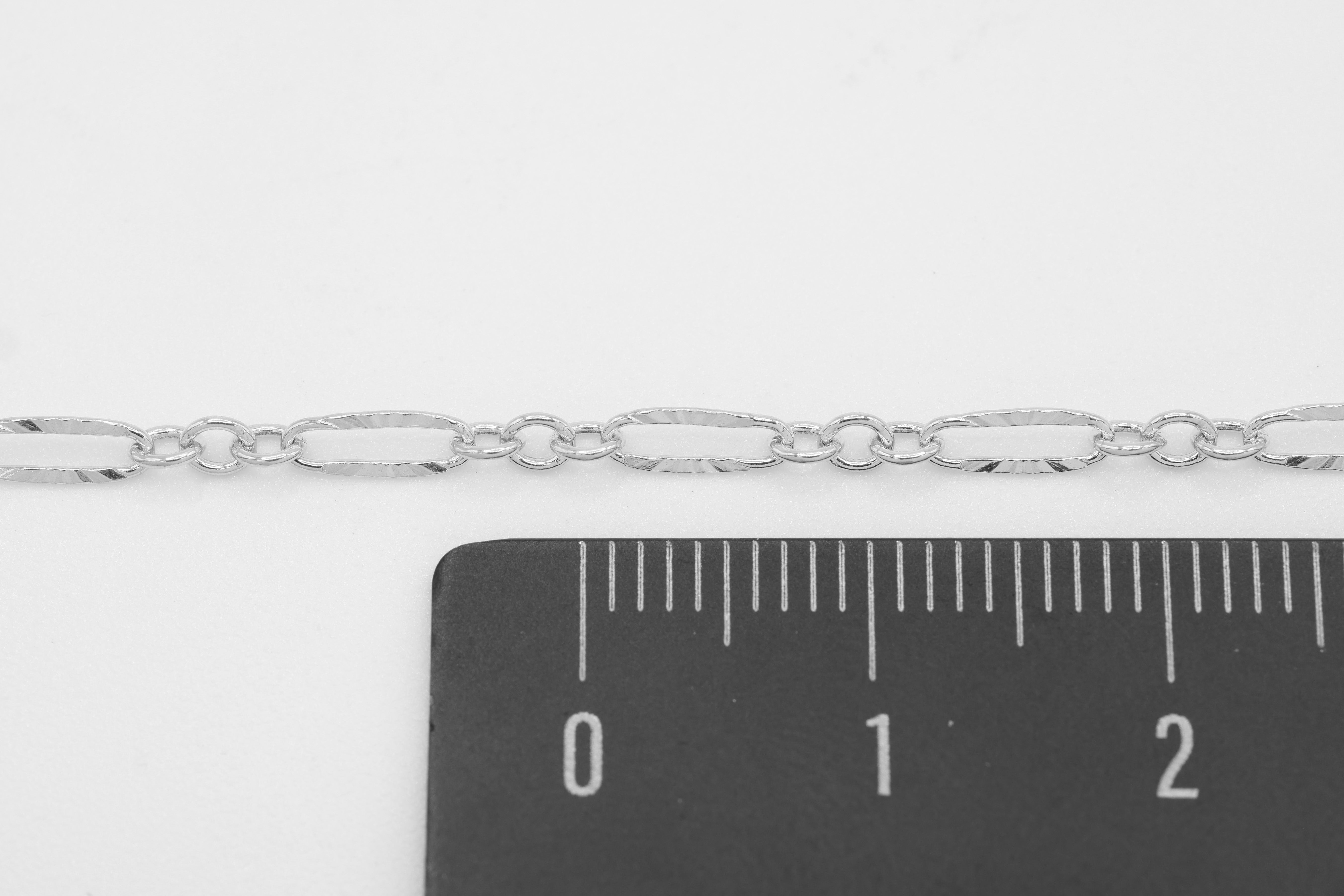 2.4mm x 6.6mm Starburst Cable Chain, 925 Sterling Silver, Wholesale, Pay Per Foot, Jewelry Making Chain