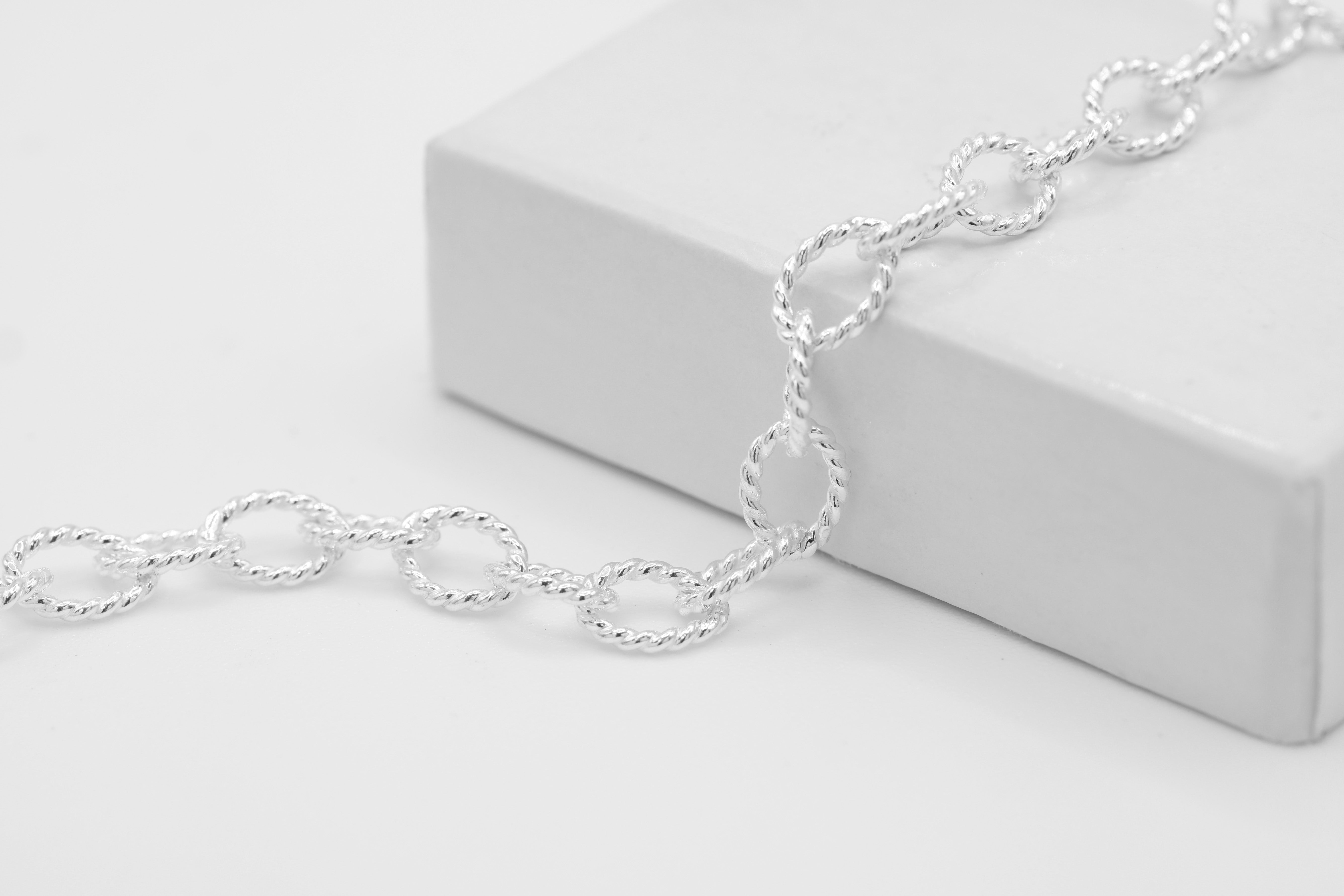 5mm Twisted Knurled Chain, 925 Sterling Silver, Wholesale, Pay Per Foot, Jewelry Making Chain