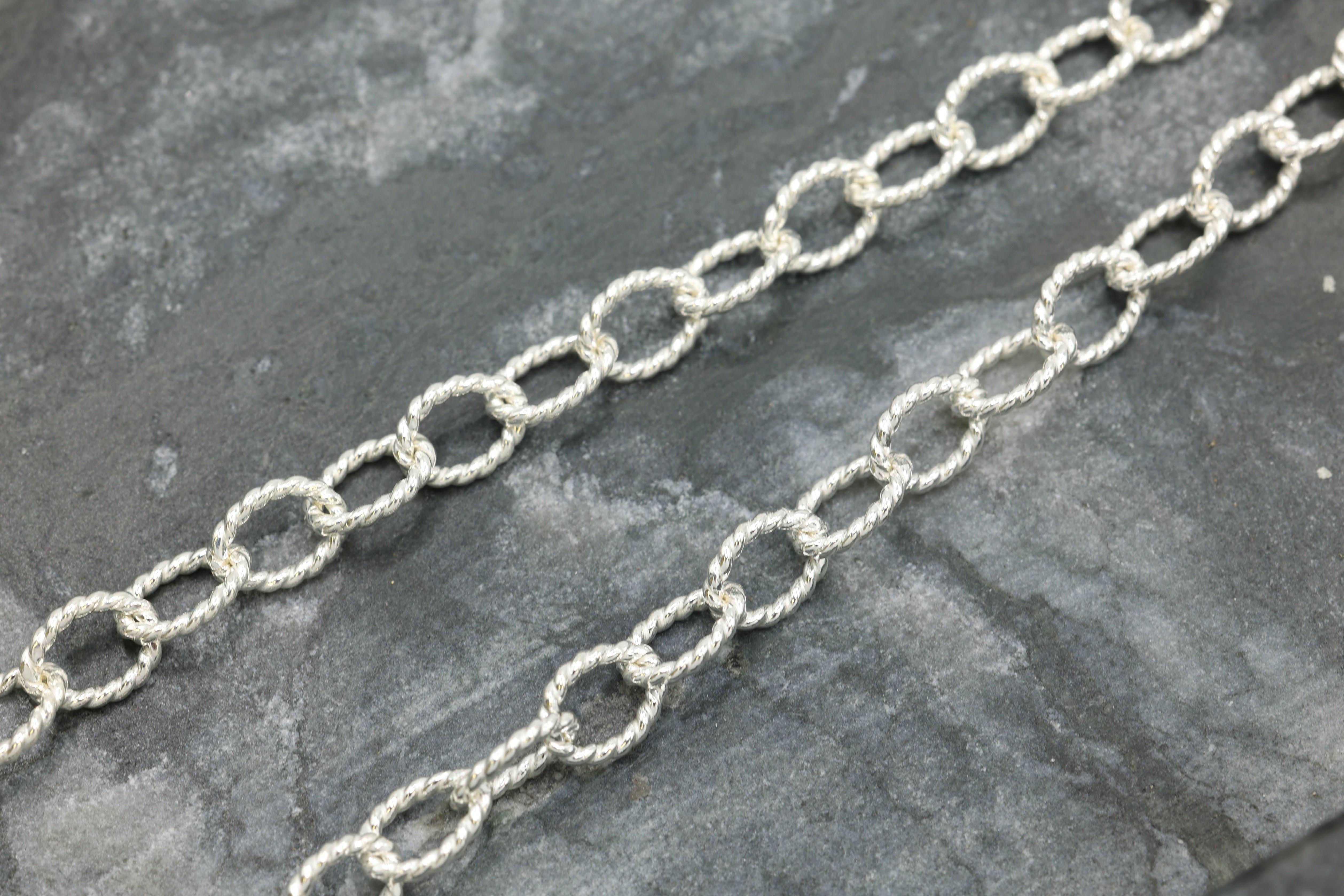 5mm Twisted Knurled Chain, 925 Sterling Silver, Wholesale, Pay Per Foot, Jewelry Making Chain