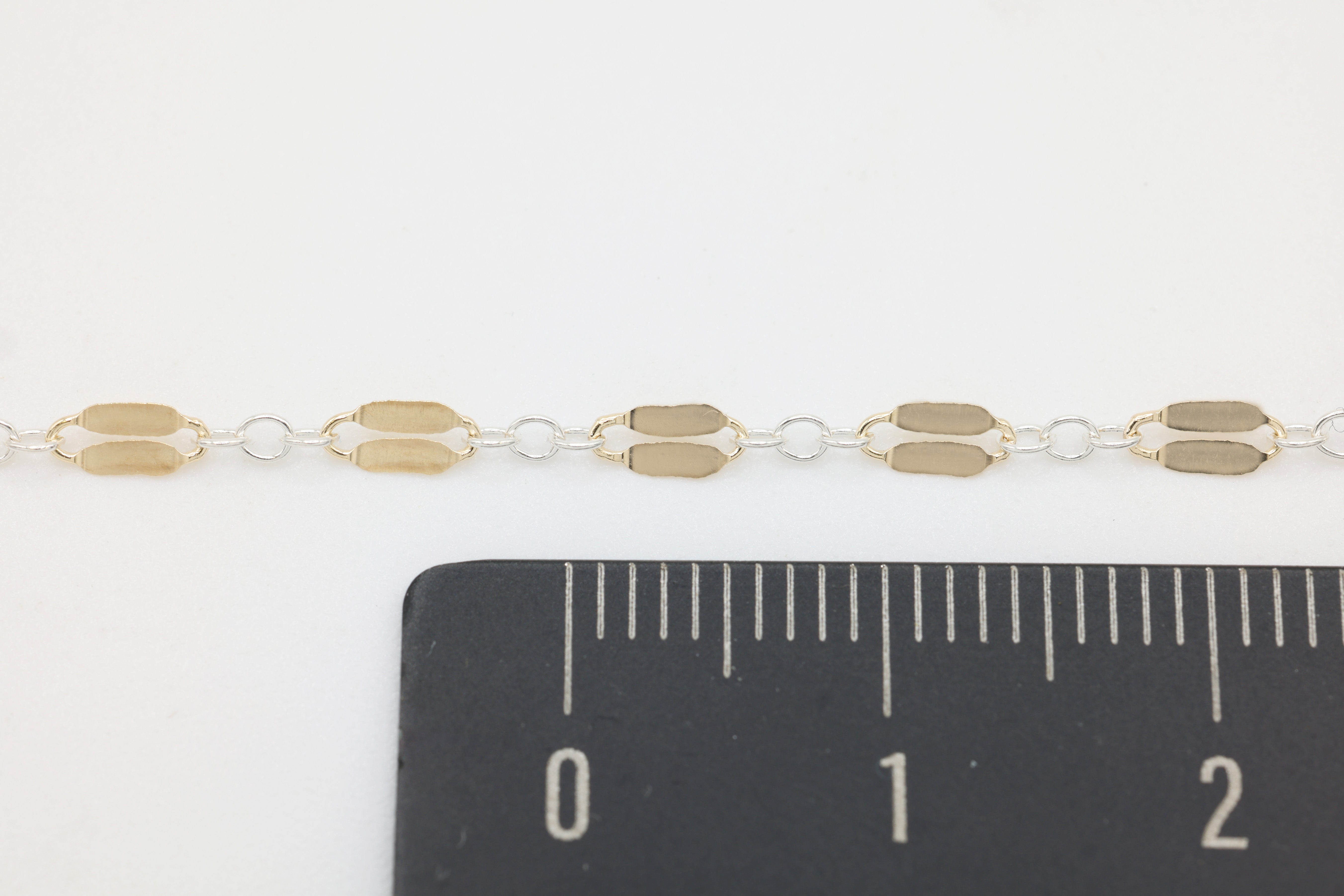 2.3mm Dapped Long & Short Two Tone Chain, 14/20 Gold-Filled and 925 Sterling Silver, Wholesale, Pay Per Foot, Jewelry Making Chain