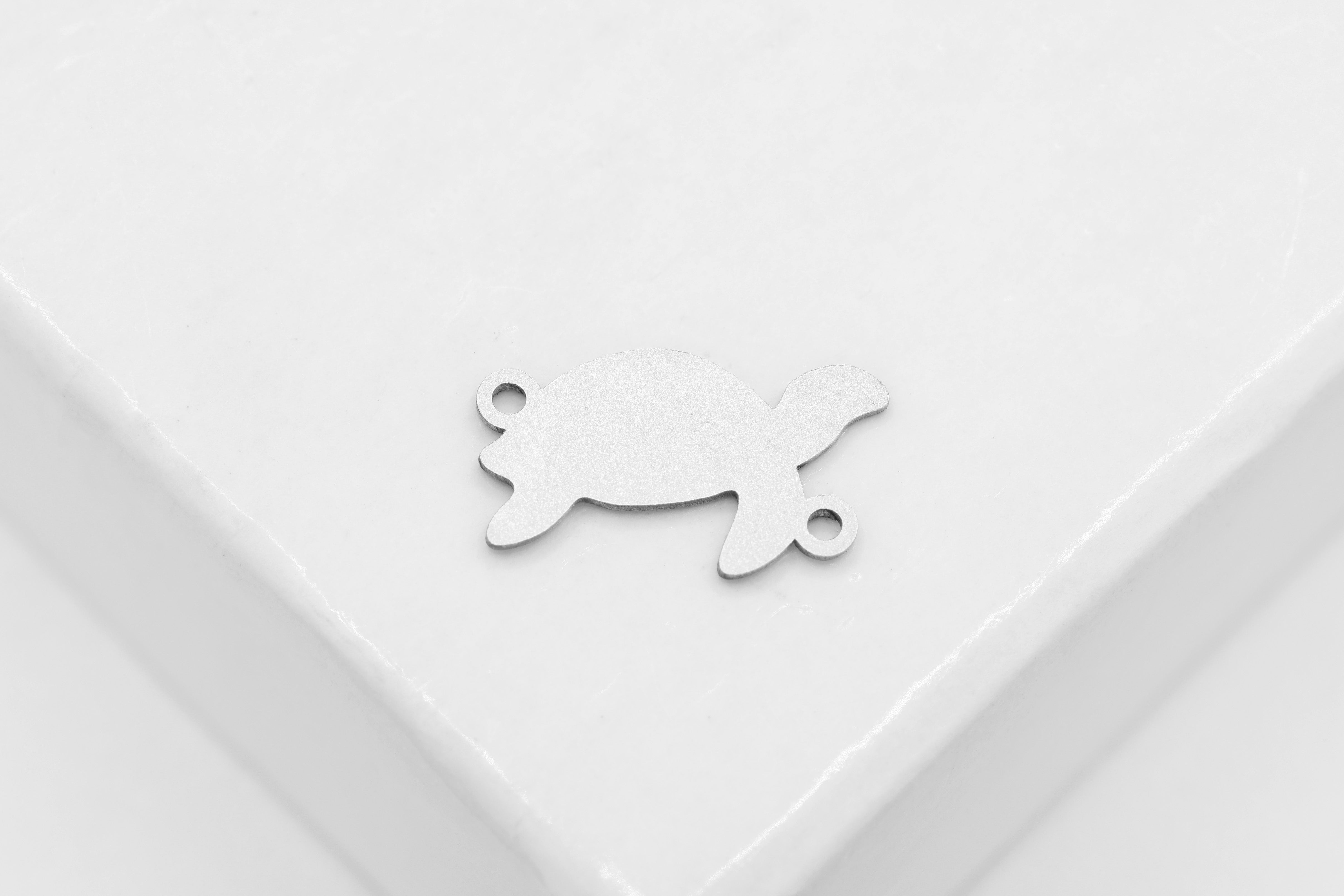 Turtle Connector Charm, 925 Sterling Silver, 10mm x 5mm, Wholesale, Sea Turtle, Jewelry Making Charm