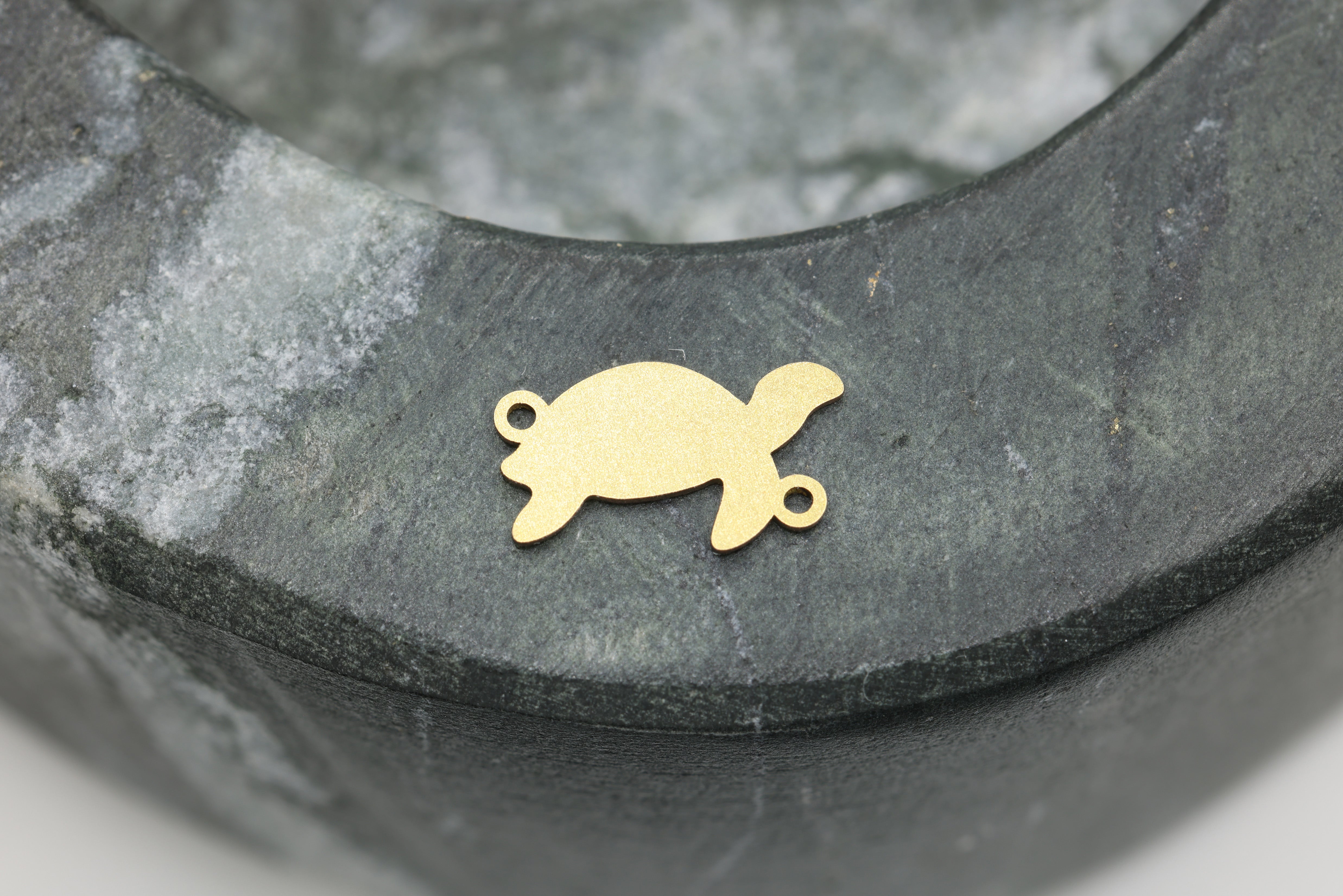 Turtle Connector Charm, 14/20 Gold-Filled, 10mm x 5mm, Wholesale, Sea Turtle, Jewelry Making Charm