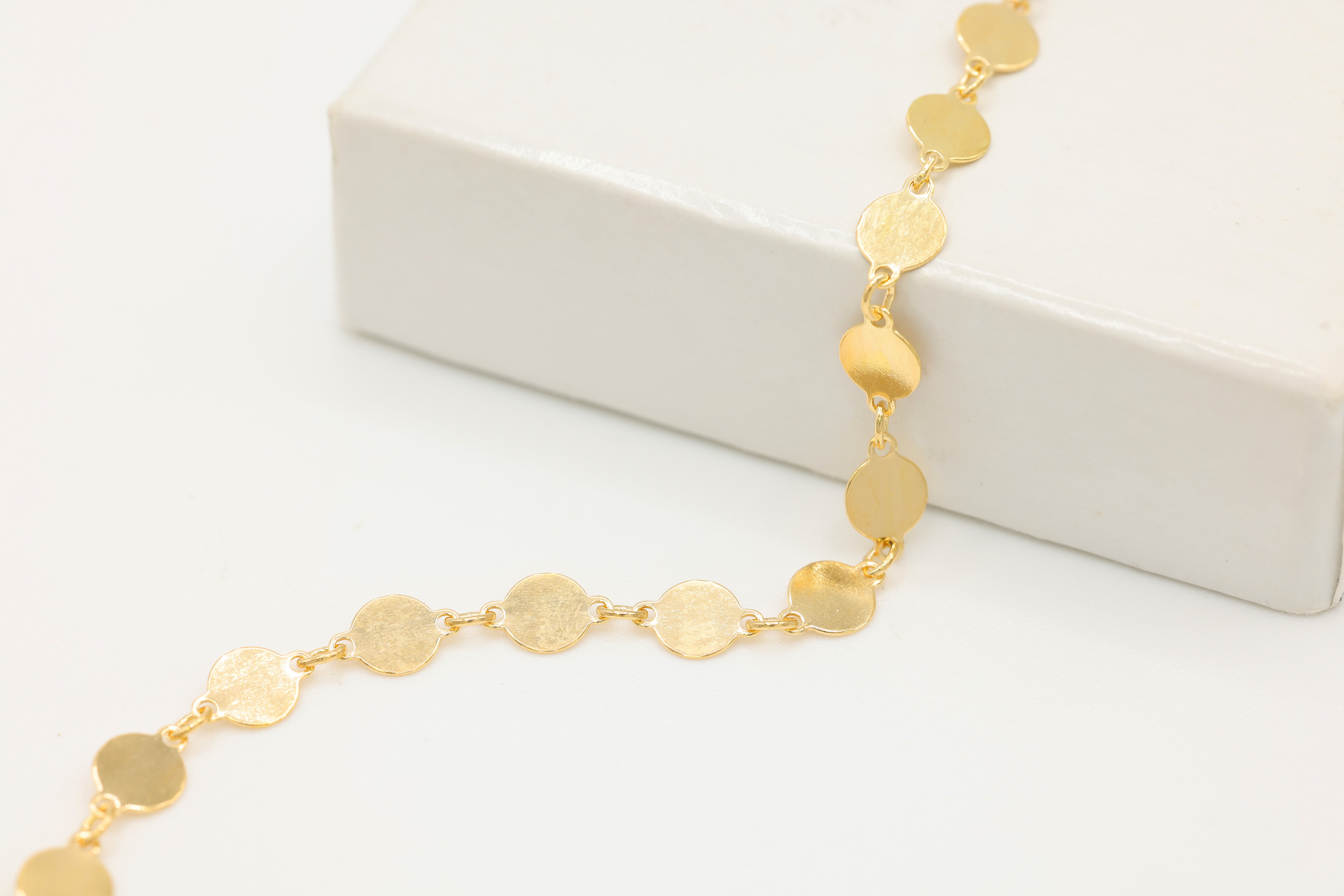 4mm Sequin Disc Chain, 14/20 Gold-Filled, Wholesale, Pay Per Foot, Jewelry Making Chain