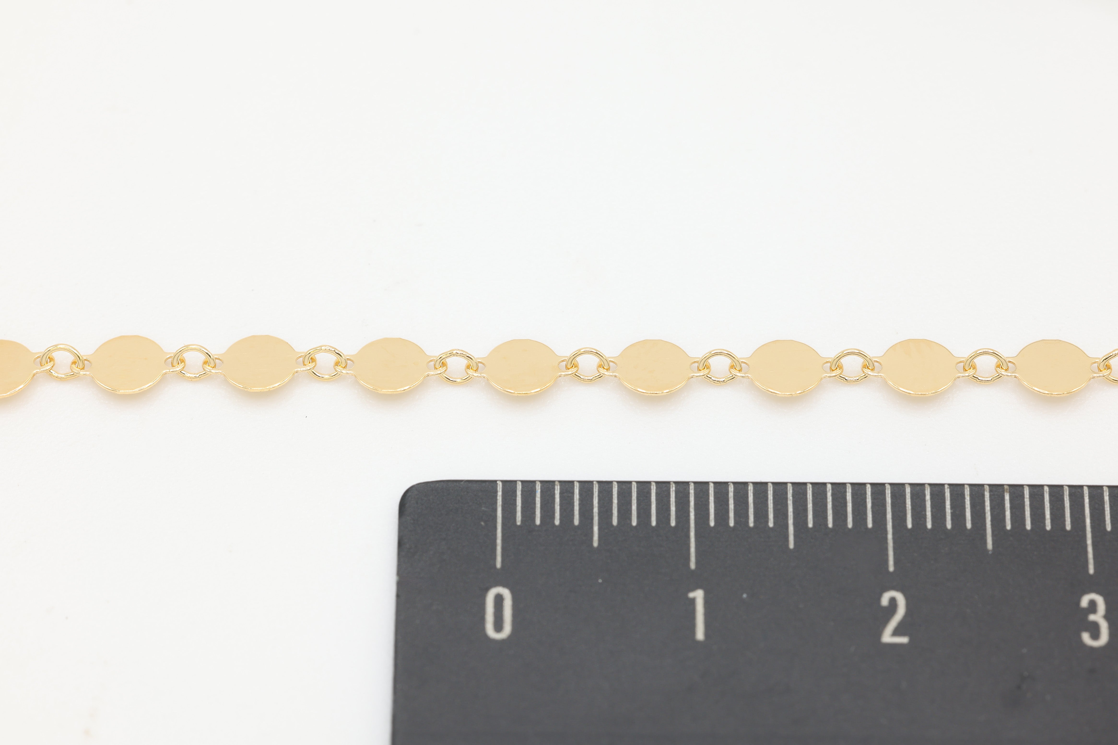 4mm Sequin Disc Chain, 14/20 Gold-Filled, Wholesale, Pay Per Foot, Jewelry Making Chain
