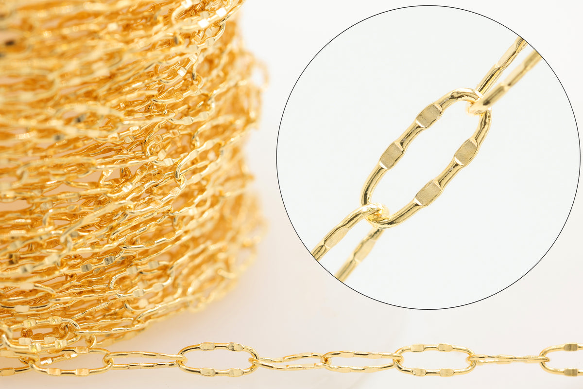 1.8mm x 5mm Double Dapped Chain, 14/20 Gold-Filled, Wholesale, Pay Per Foot, Jewelry Making Chain