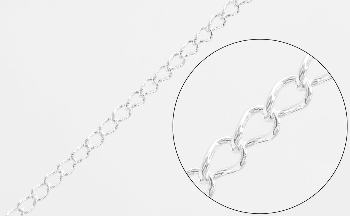 1.1mm Open Cable Chain, Argentium, Wholesale, Pay Per Foot, Permanent Jewelry Making Chain