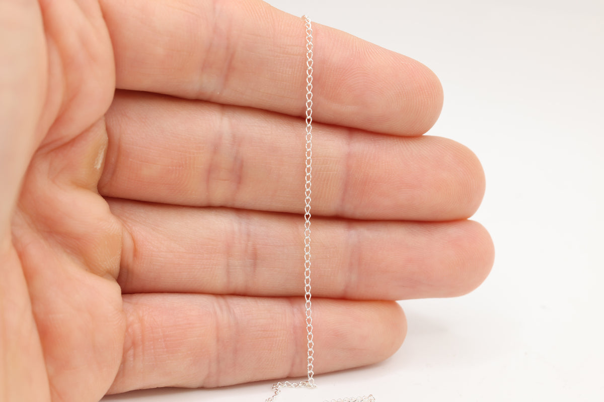 1.1mm Open Cable Chain, Argentium, Wholesale, Pay Per Foot, Permanent Jewelry Making Chain