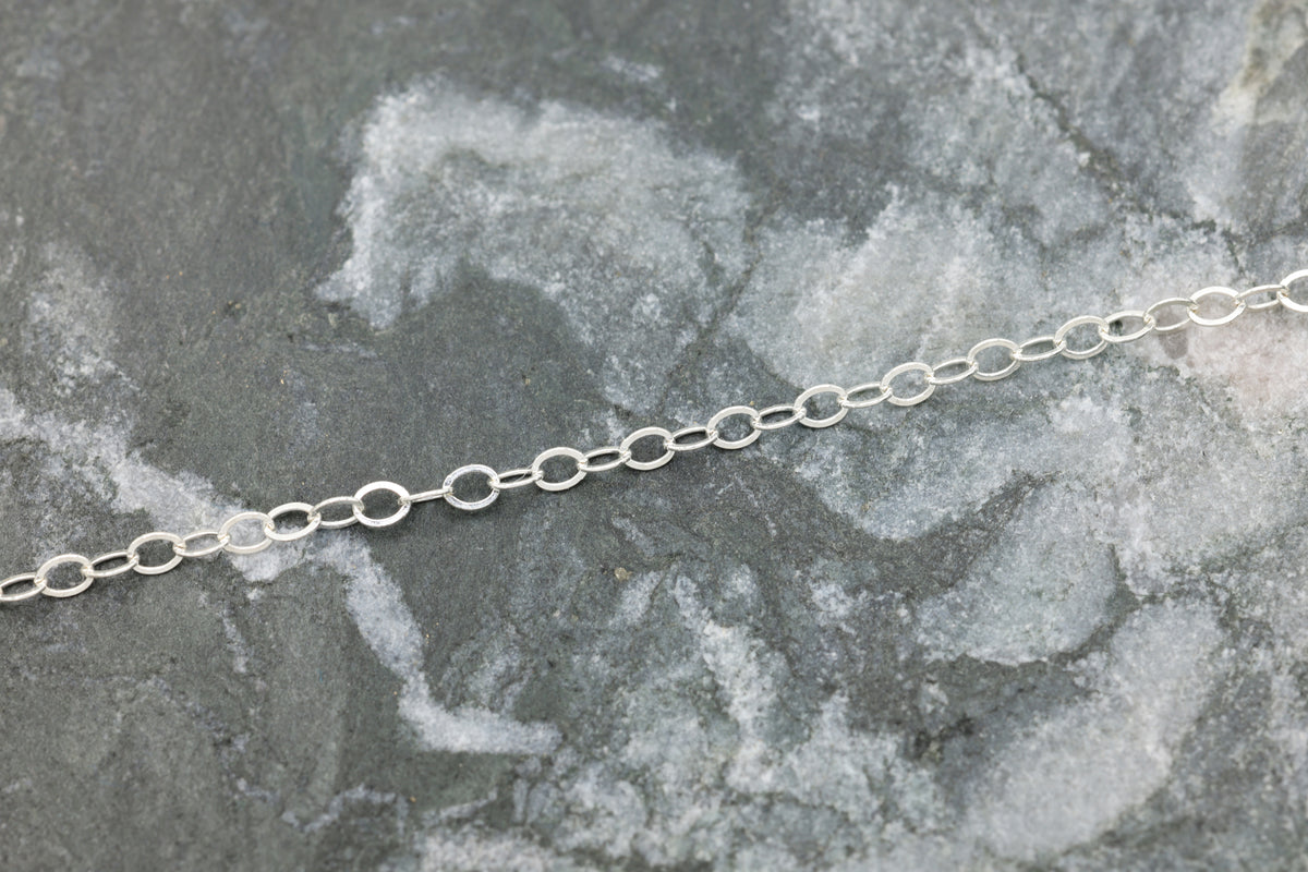 1.5 Flat Cable Chain, Argentium, Wholesale, Pay Per Foot, Permanent Jewelry Making Chain
