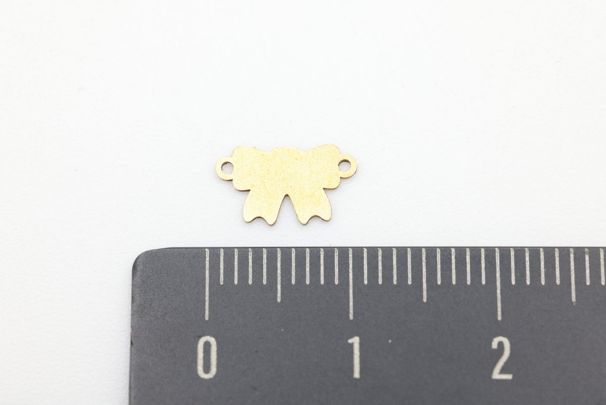 Ribbon Bow Connector Charm, 14/20 Gold-Filled, 10mm x 5mm, Wholesale, Jewelry Making Charm