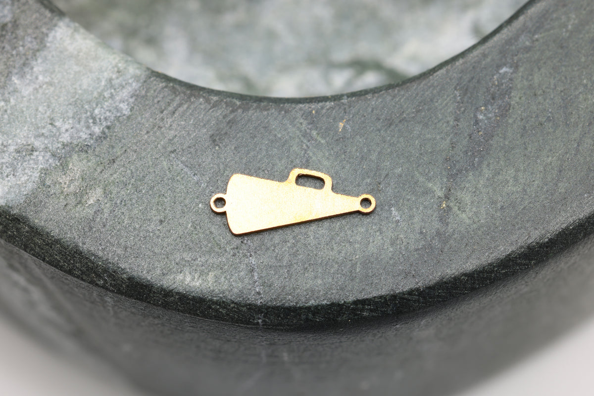 Megaphone Connector Charm, 14/20 Gold-Filled, 10mm x 5mm, Wholesale, Cheer Cheerleader, Jewelry Making Charm