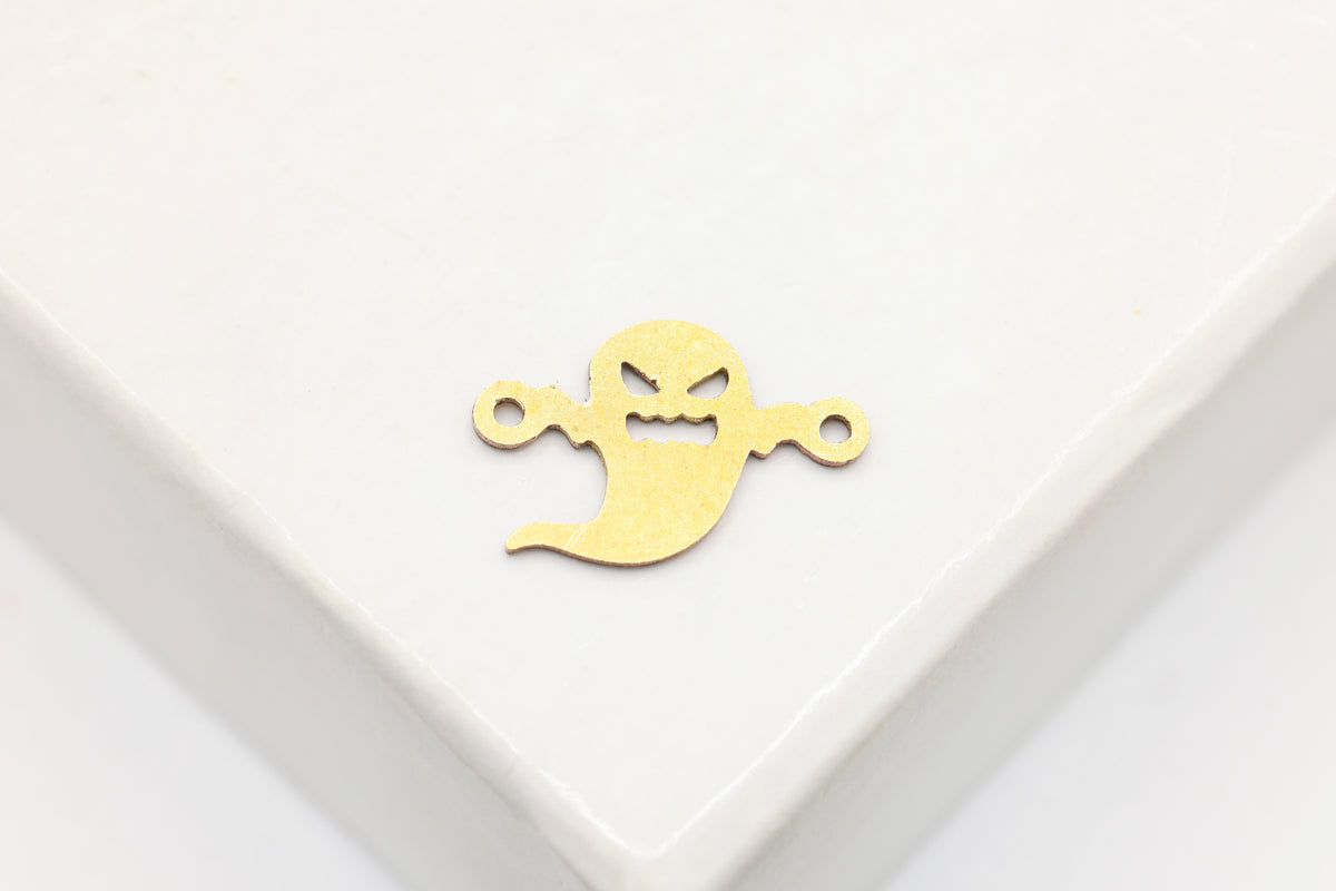Ghost Connector Charm, 14/20 Gold-Filled, 10mm x 7mm, Wholesale, Spooky Halloween Ghost, Jewelry Making Charm